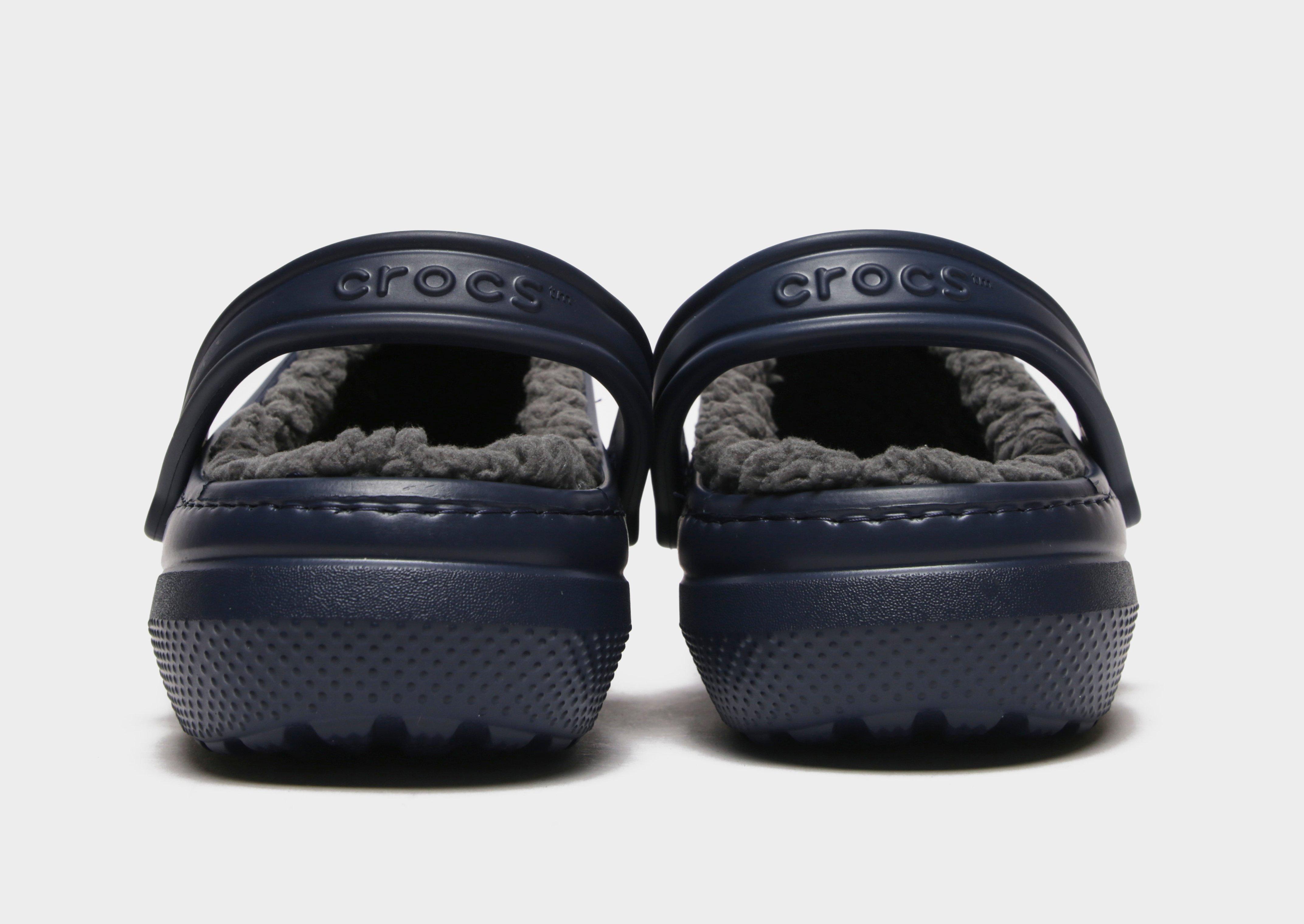 Navy blue lined discount crocs