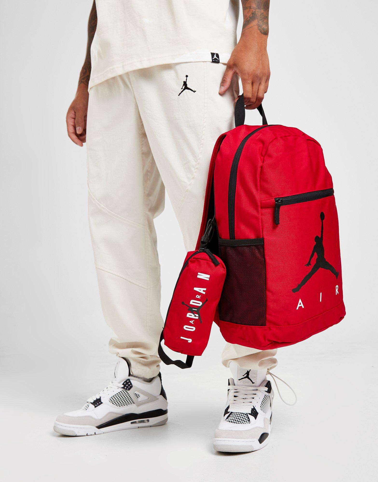 White and red hot sale jordan backpack