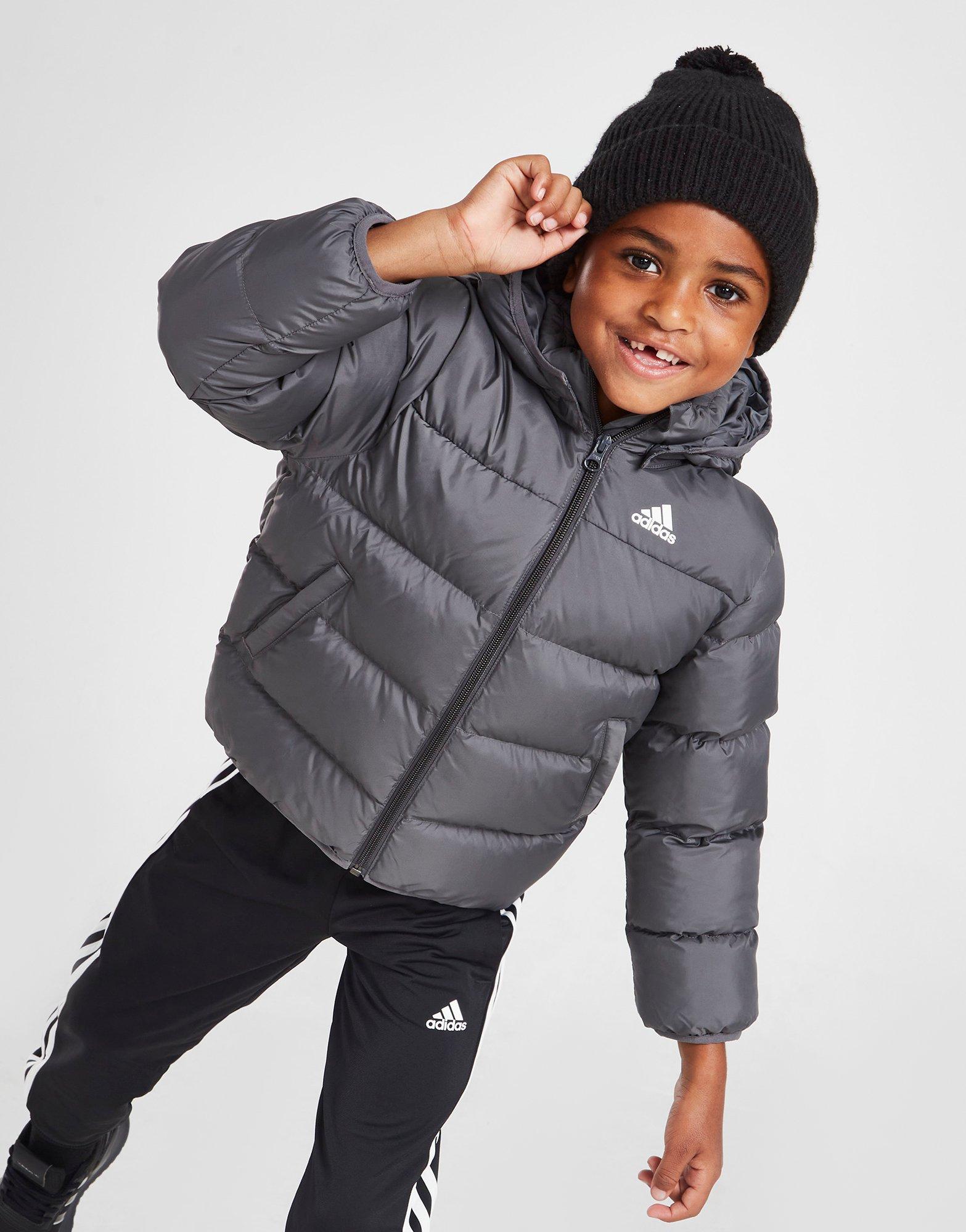 Grey adidas Badge Of Sport Padded Jacket Children | JD Sports Global