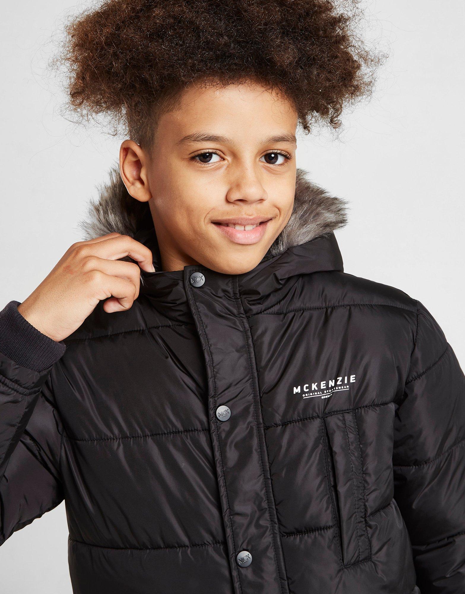 Black McKenzie Zeke Padded Parka Jacket Junior - JD Sports