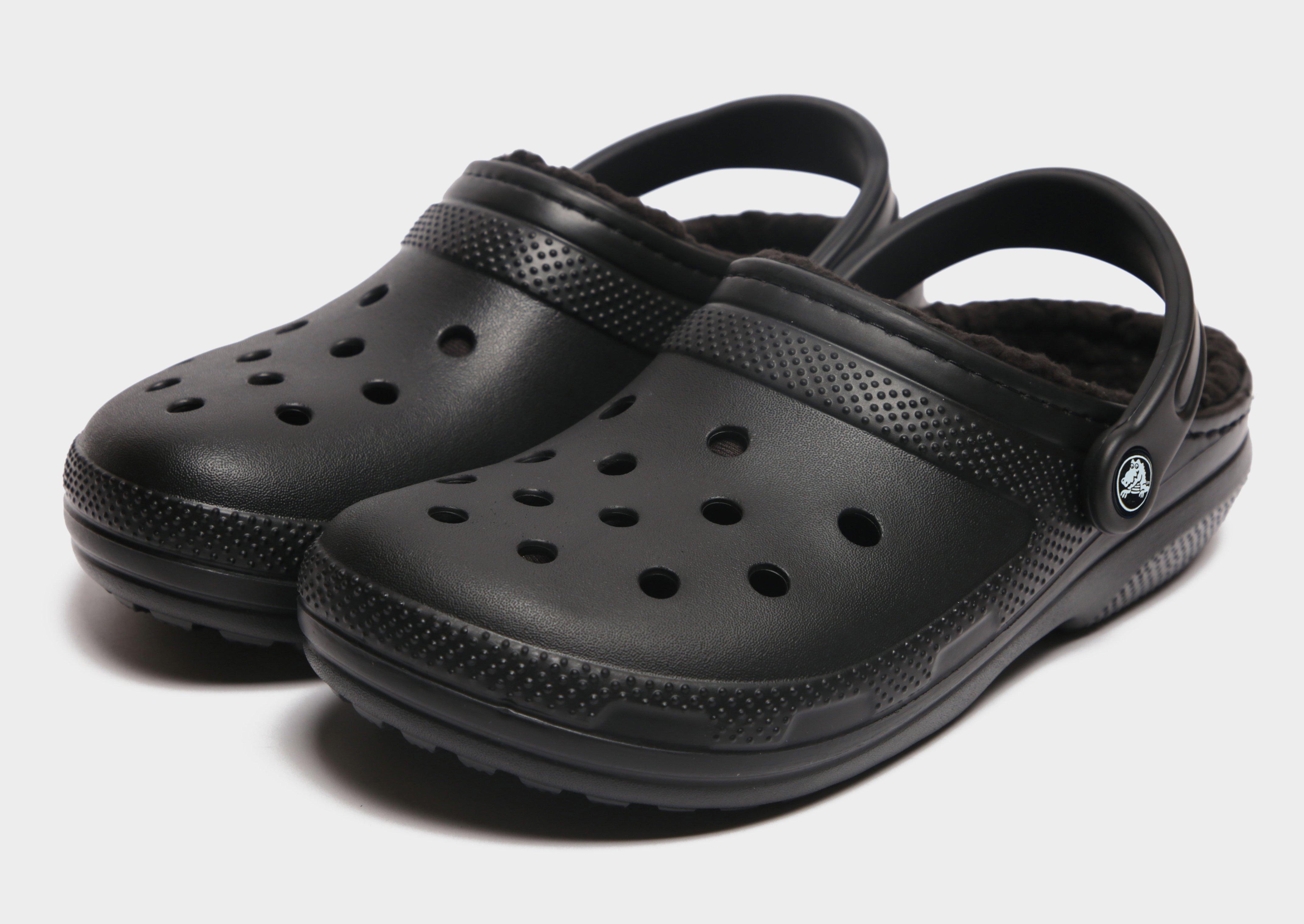 Black 2025 lined crocs