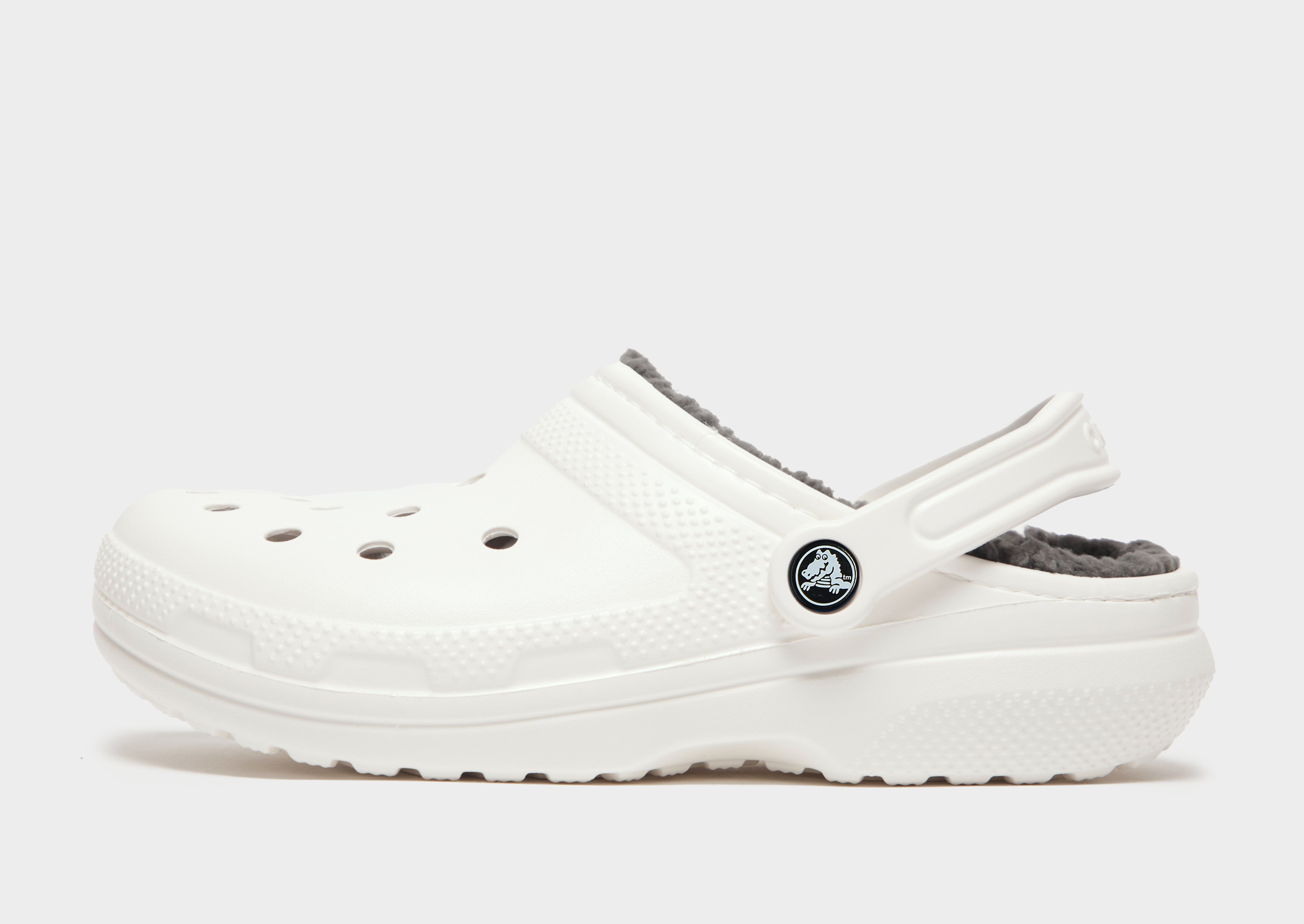 Lined white crocs on sale