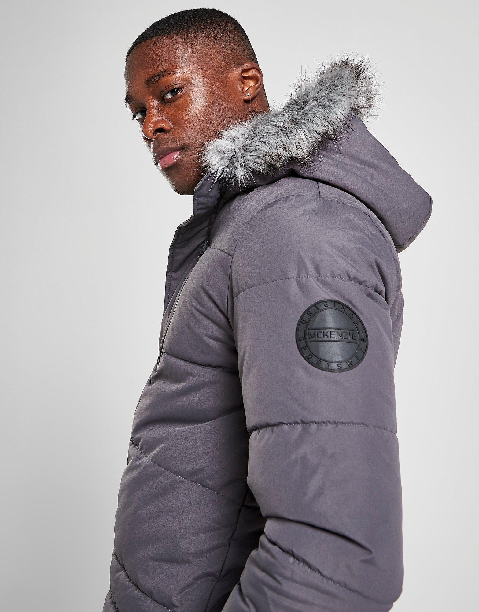 grey parka coat