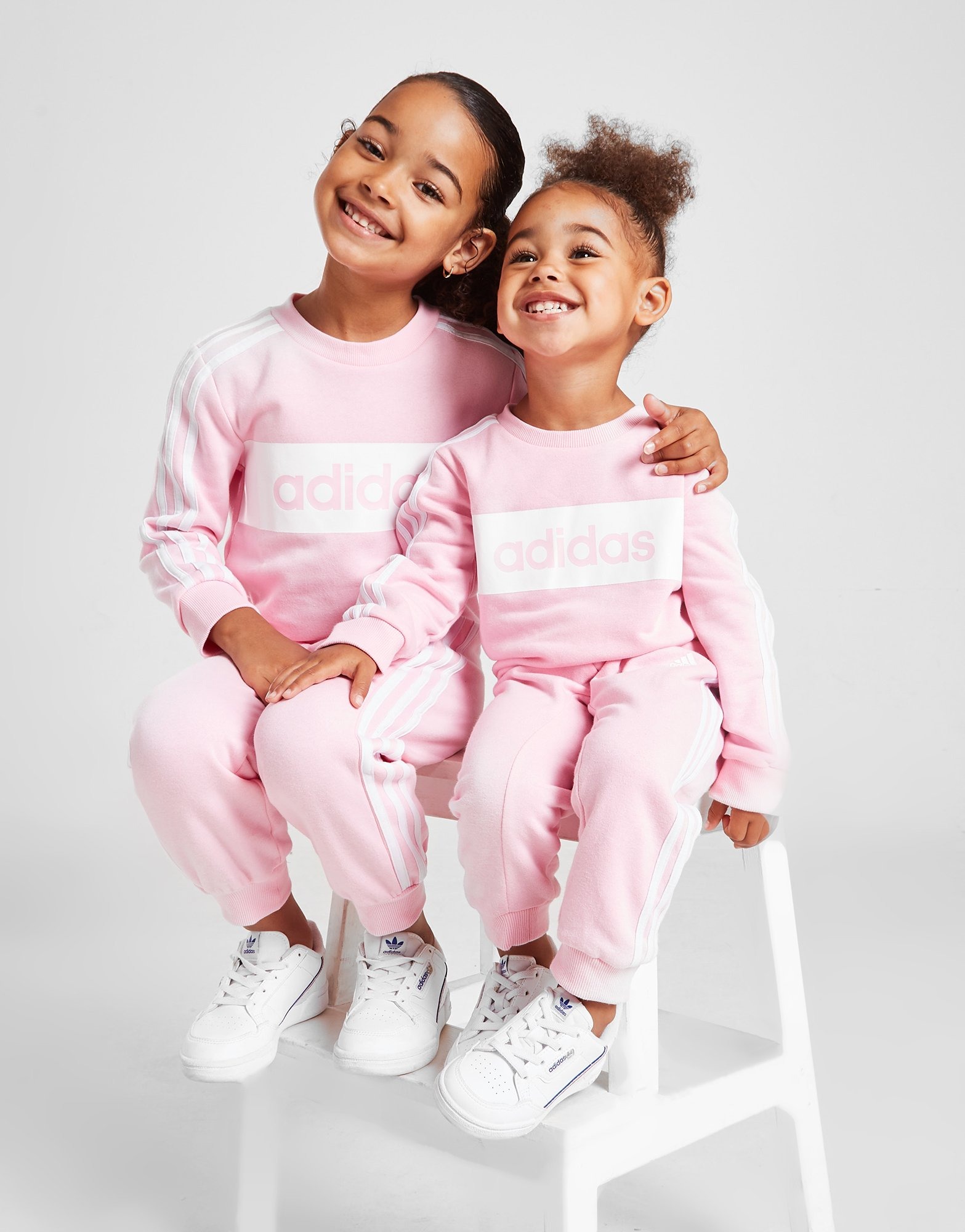 Pink adidas Girls' Linear Essential Crew Tracksuit Children - JD Sports  Ireland