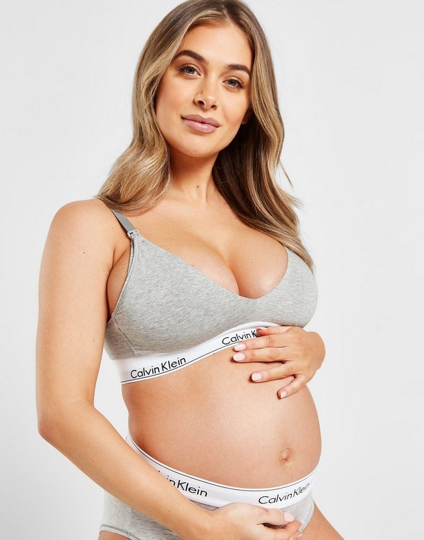 Grey Calvin Klein Underwear Modern Cotton Maternity Bra | JD Sports UK