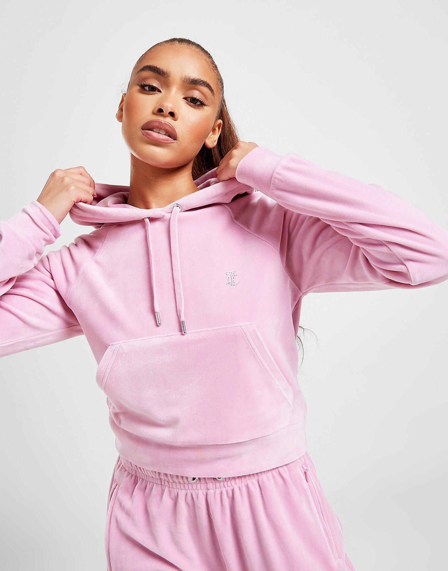 pink juicy cropped hoodie