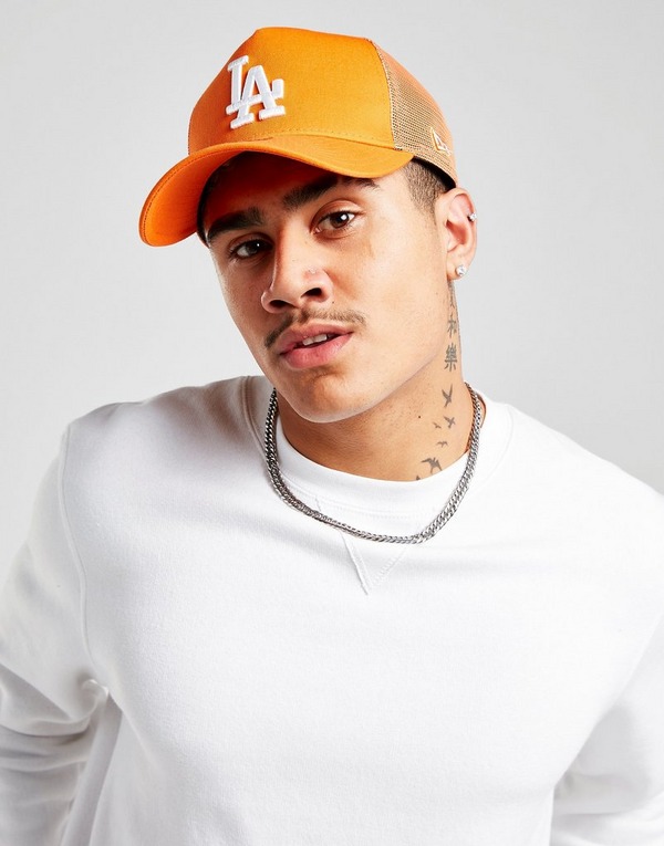 Oranje New Era Mlb 9forty La Dodgers Trucker Pet Jd Sports