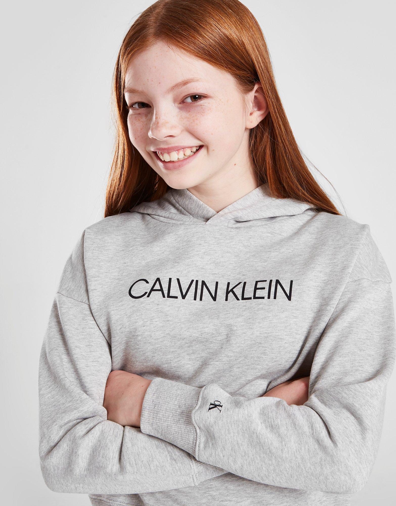 Calvin Klein Girls' Boxy Logo Cropped Hoodie Junior