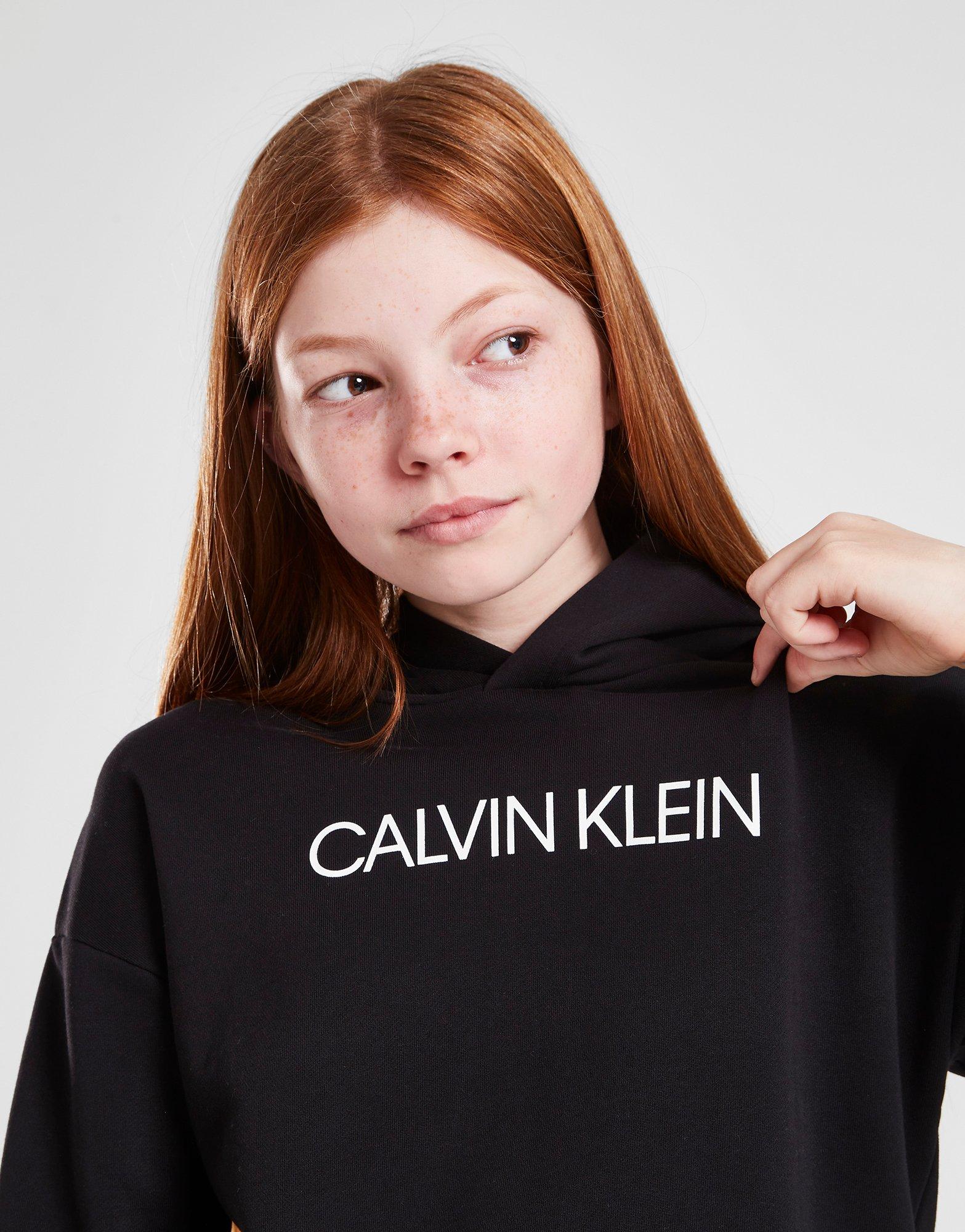 Calvin Klein Girls' Boxy Logo Cropped Hoodie Junior