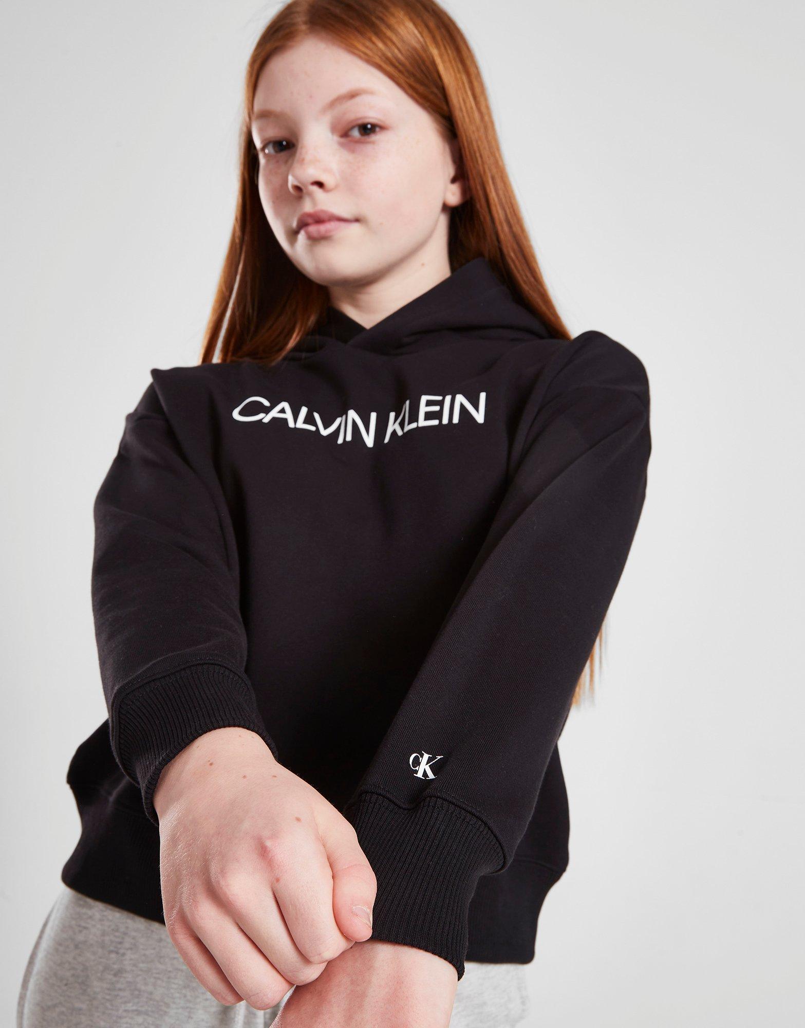 Calvin Klein Girls' Boxy Logo Cropped Hoodie Junior