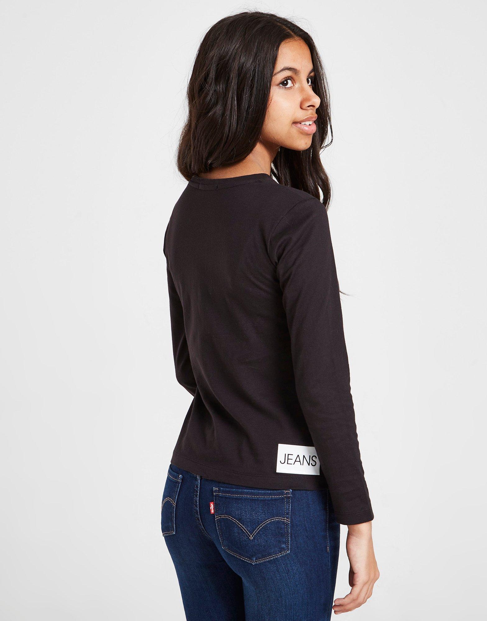 Calvin Klein Girls' Logo Slim Long Sleeve T-Shirt Junior
