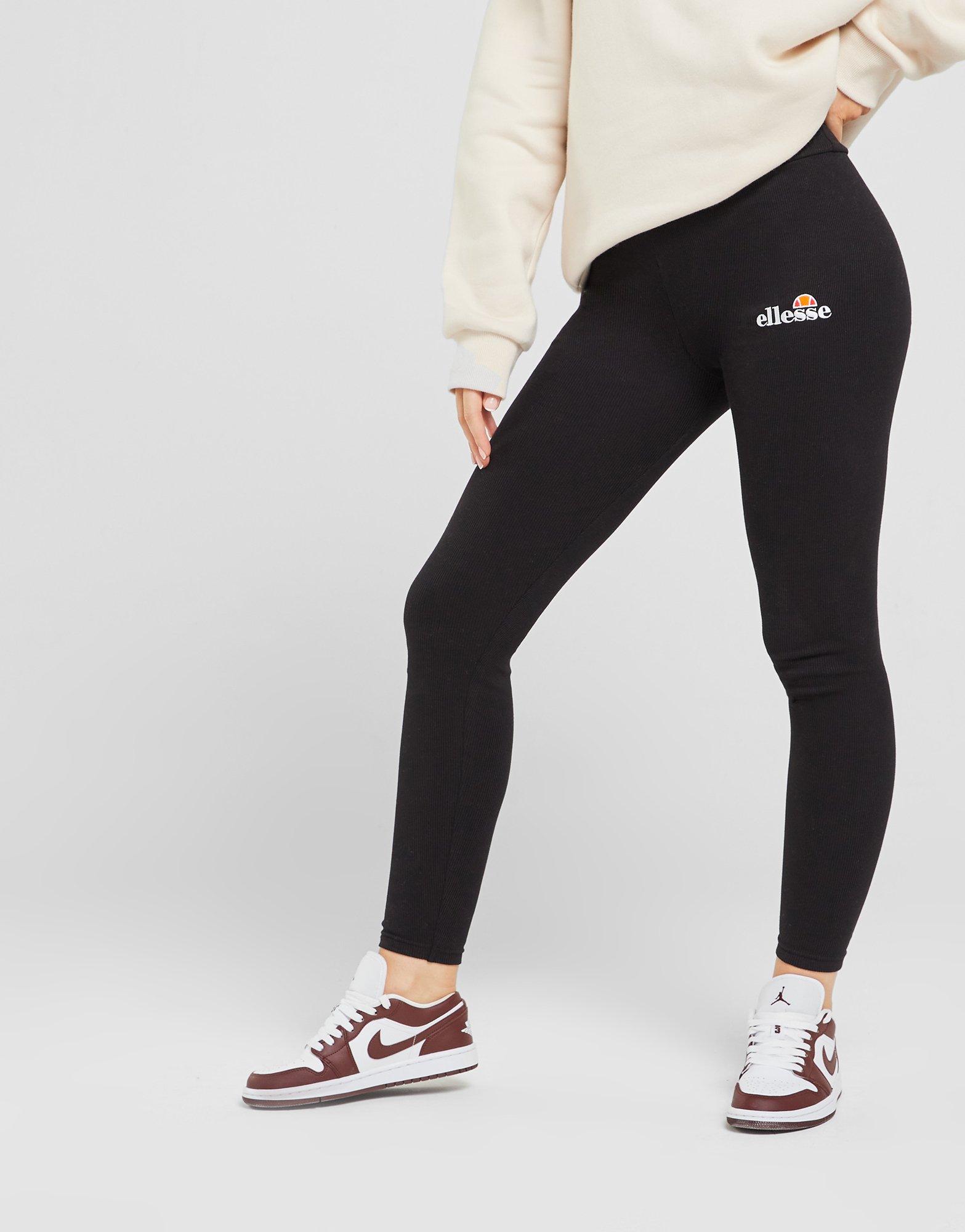 Black Ellesse High Waist Ribbed Leggings - JD Sports NZ