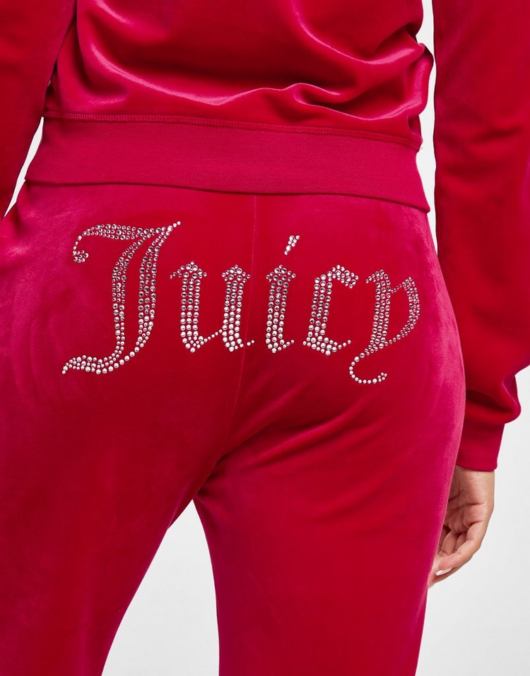 Red JUICY COUTURE Diamante Velour Track Pants | JD Sports UK