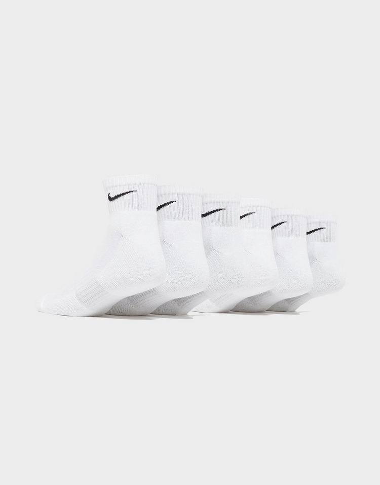 White Nike 6-Pack Everyday Cushioned Ankle Socks | JD Sports UK