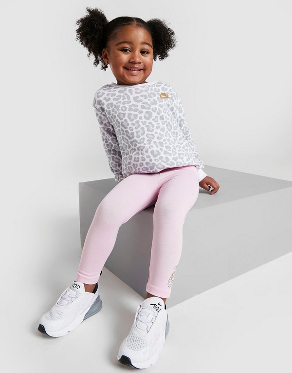 Nike Girls' Leopard Crew Sweatshirt/Leggings Set Infant