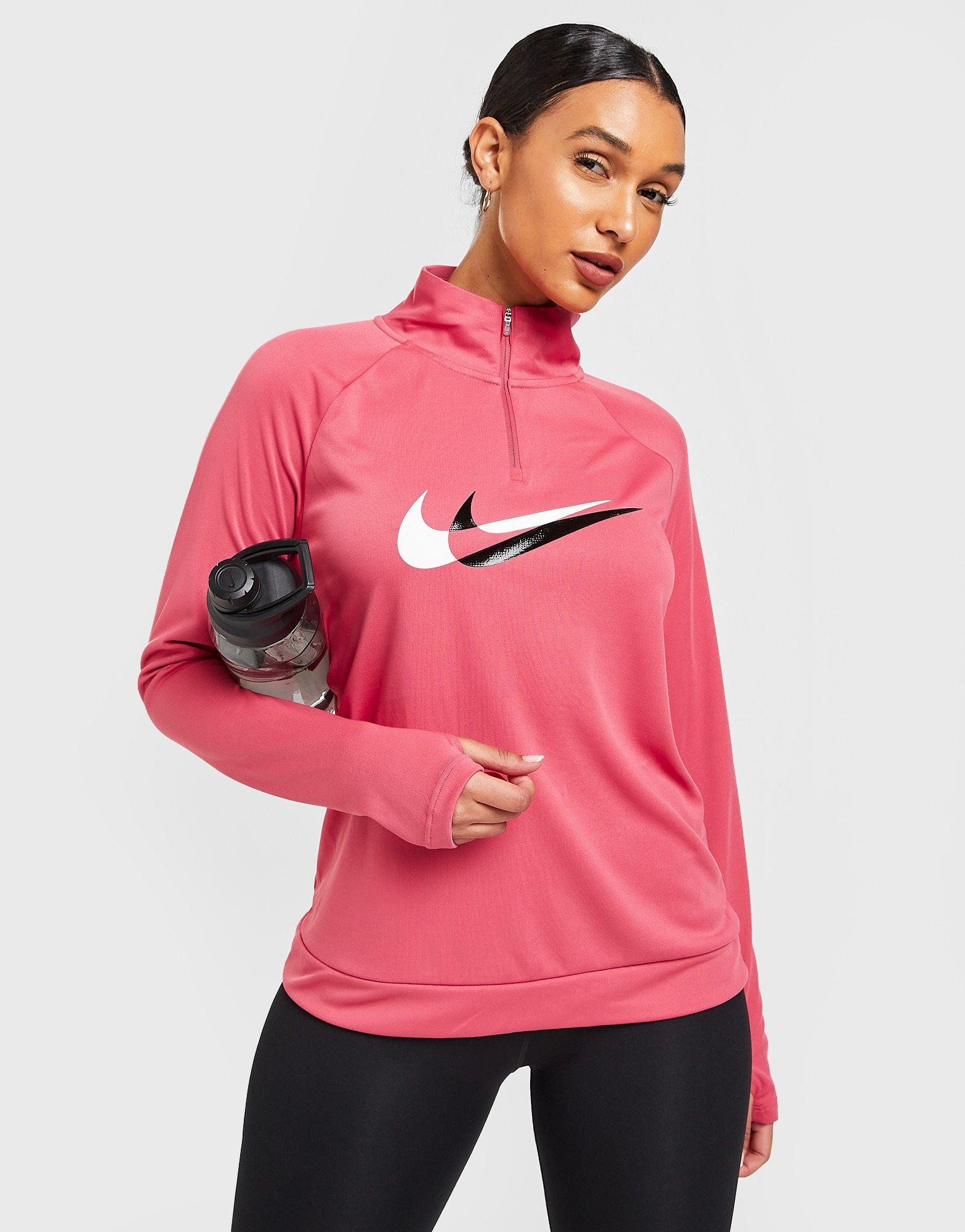 Pink Nike Running Swoosh 1/4 Zip Top 