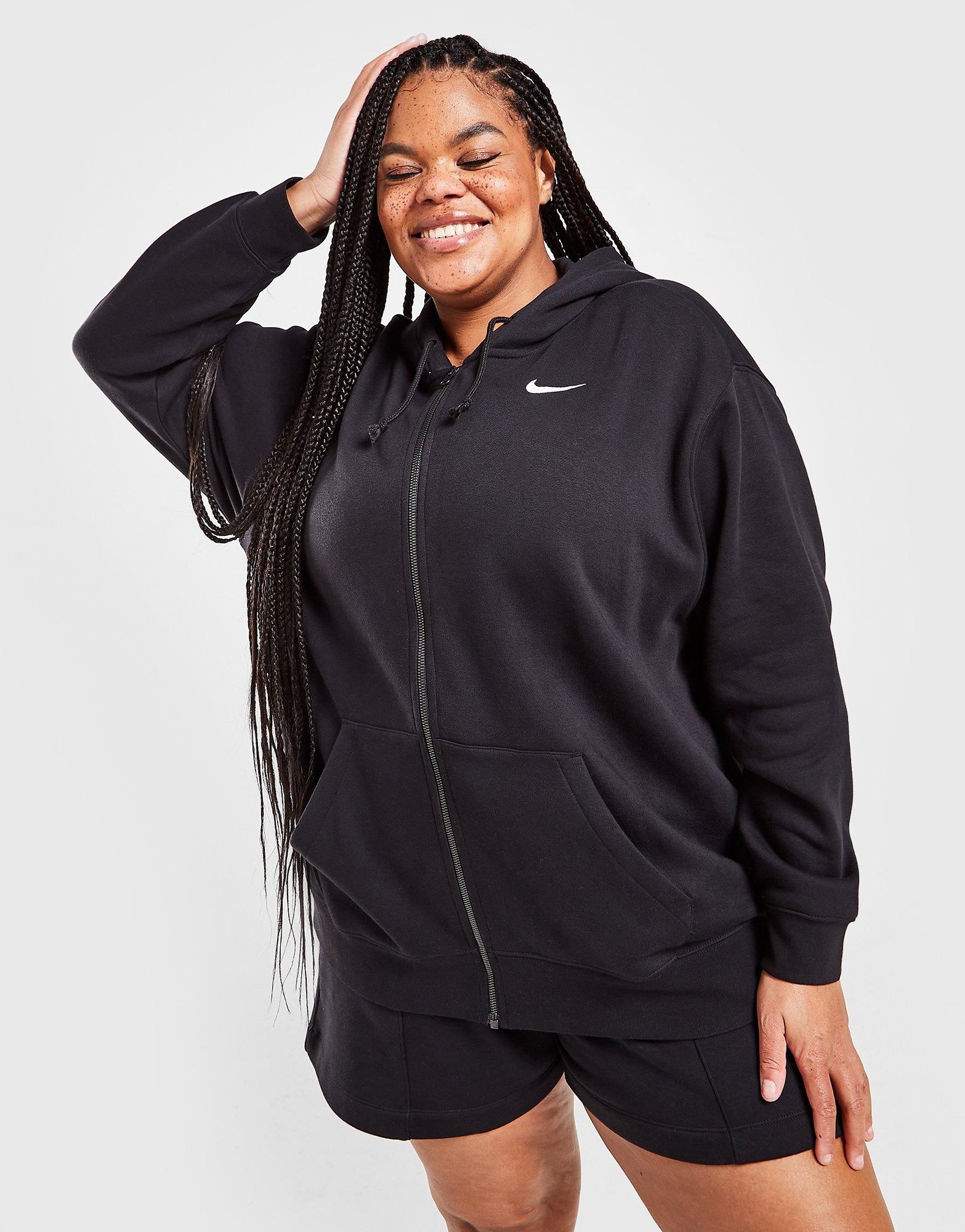 Zwart Nike Trend Full Zip Plus Size Hoodie JD Sports