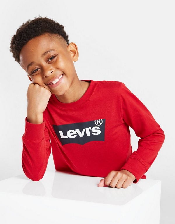 Red Levis Batwing Long Sleeve T-Shirt Children | JD Sports Global