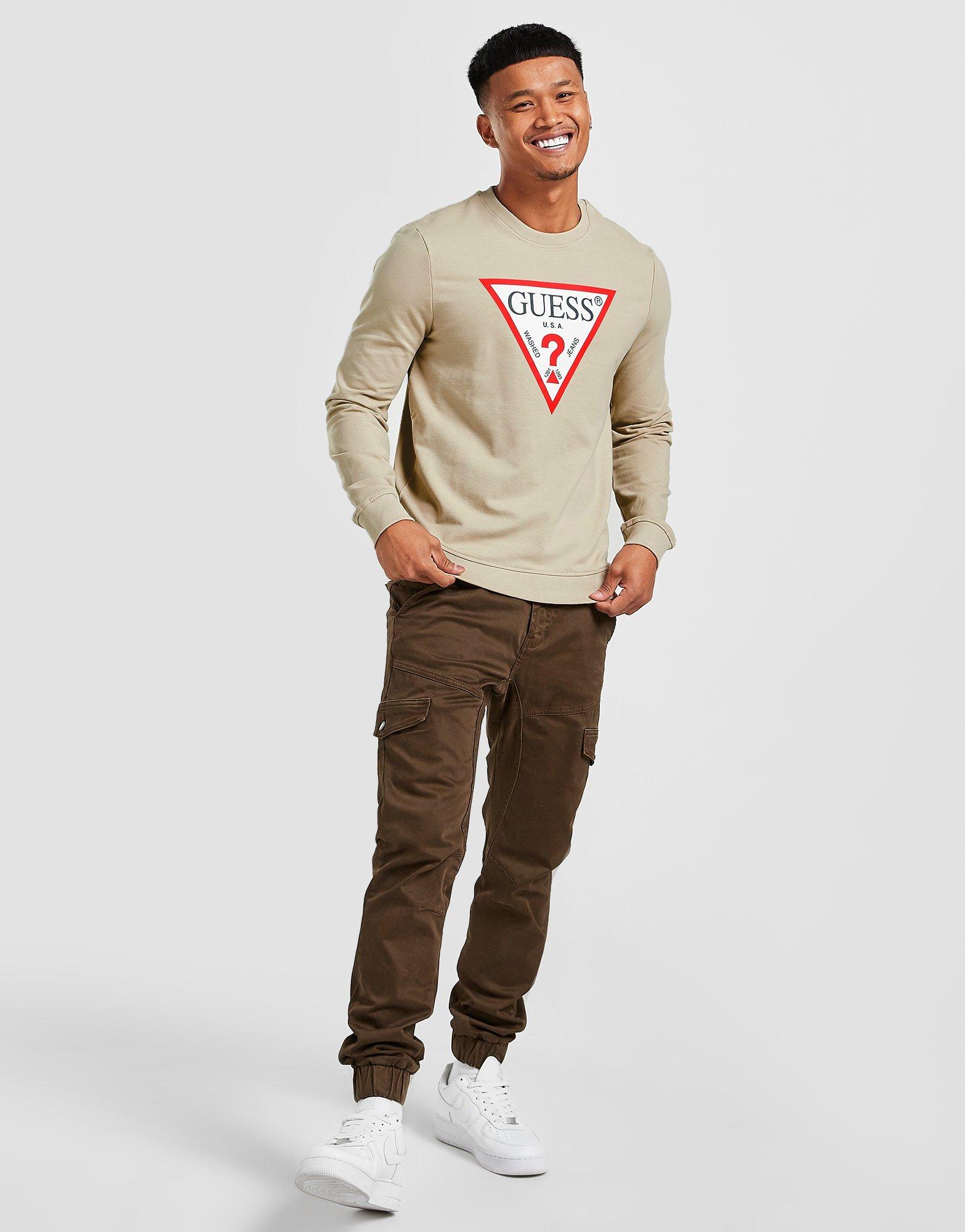 GUESS Triangle Logo Crew Sweatshirt