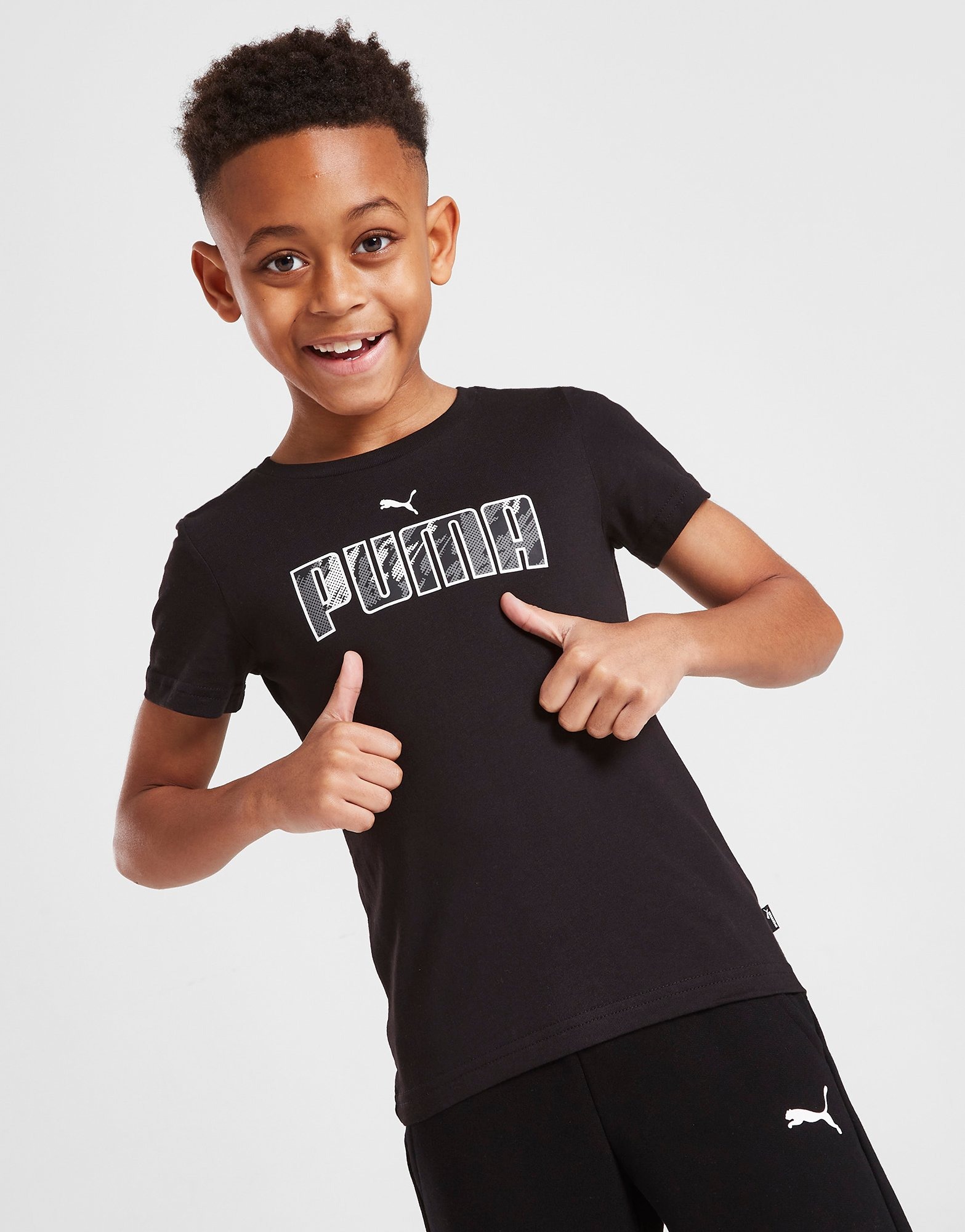 Black Puma Essential Large Logo T-Shirt Children - JD Sports NZ