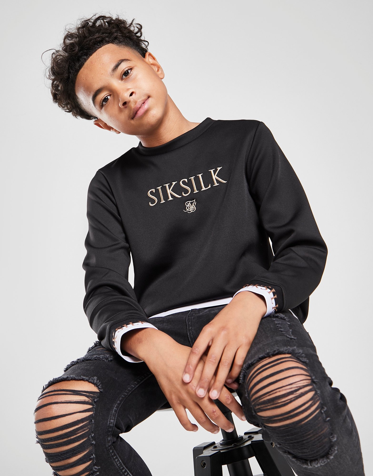 SikSilk Deluxe Crew Sweatshirt en Negro | JD Sports