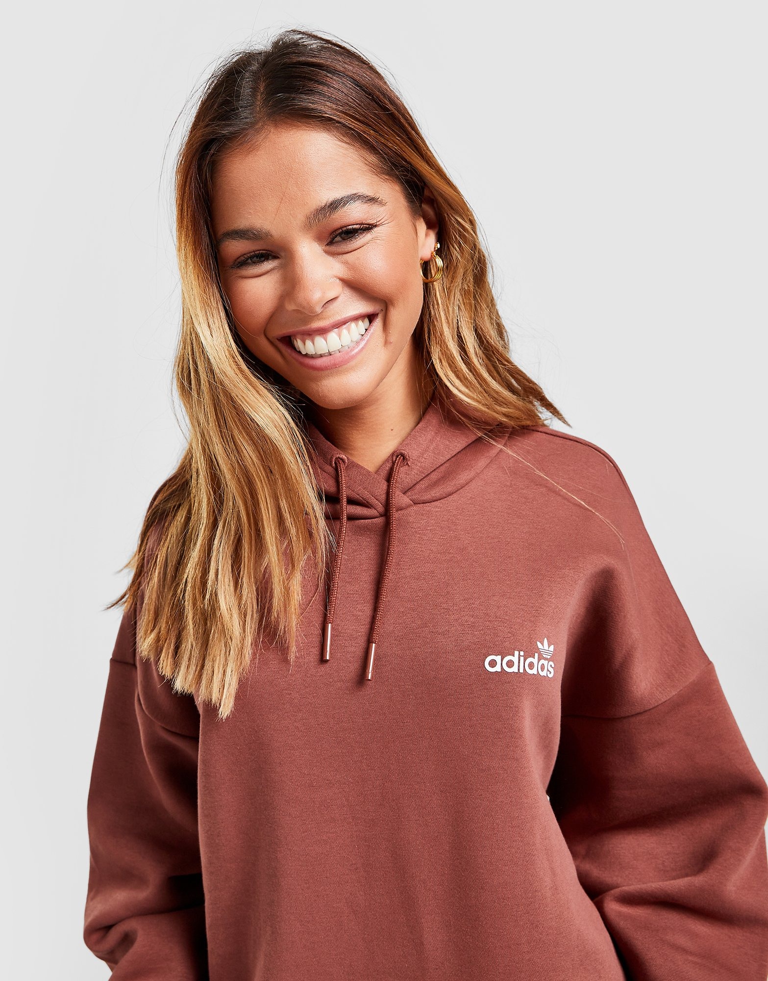 Brown Adidas Originals Boyfriend Hoodie JD Sports Global, 44% OFF