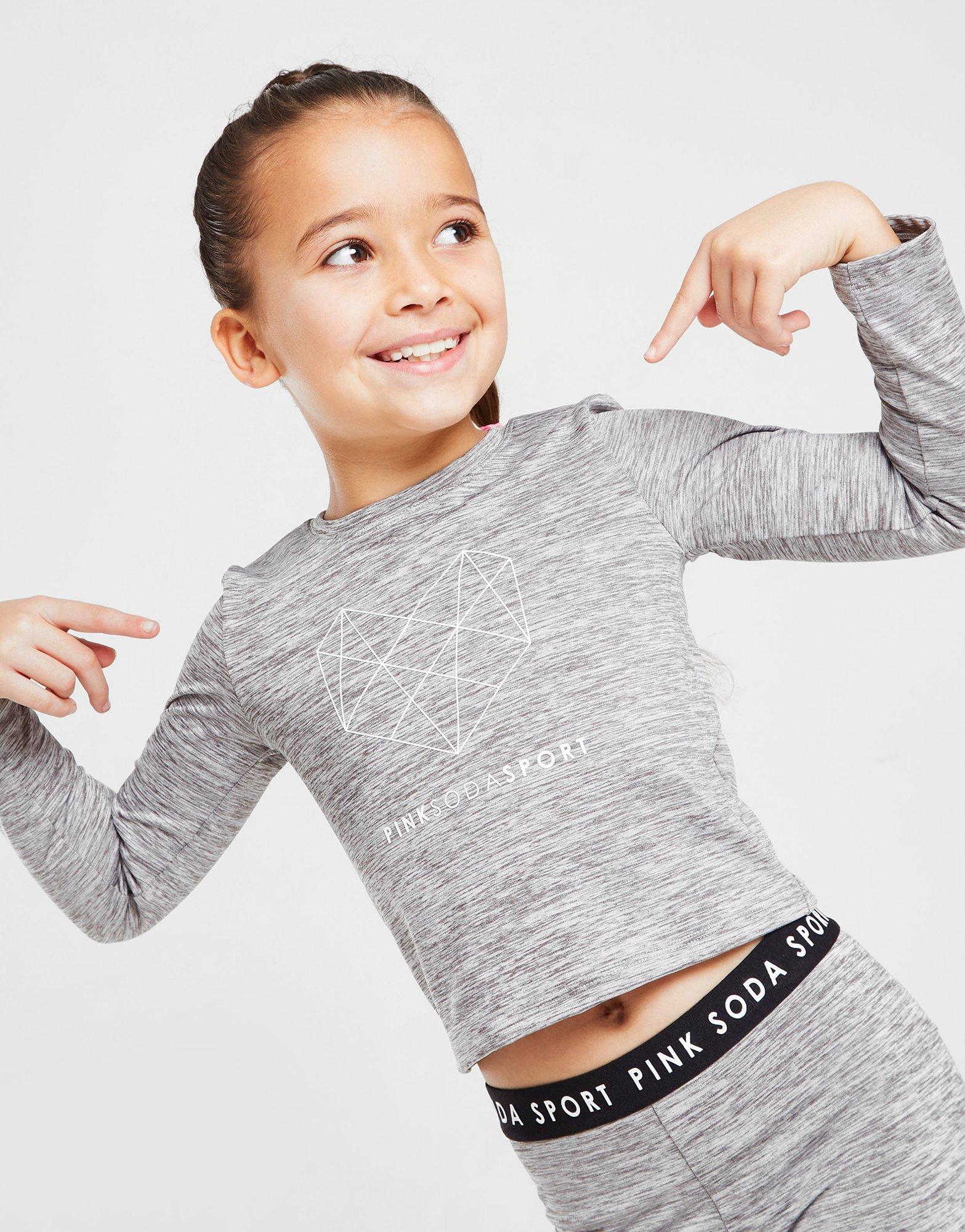 Pink Soda Sport Girls' Long Sleeve Logo Top Children