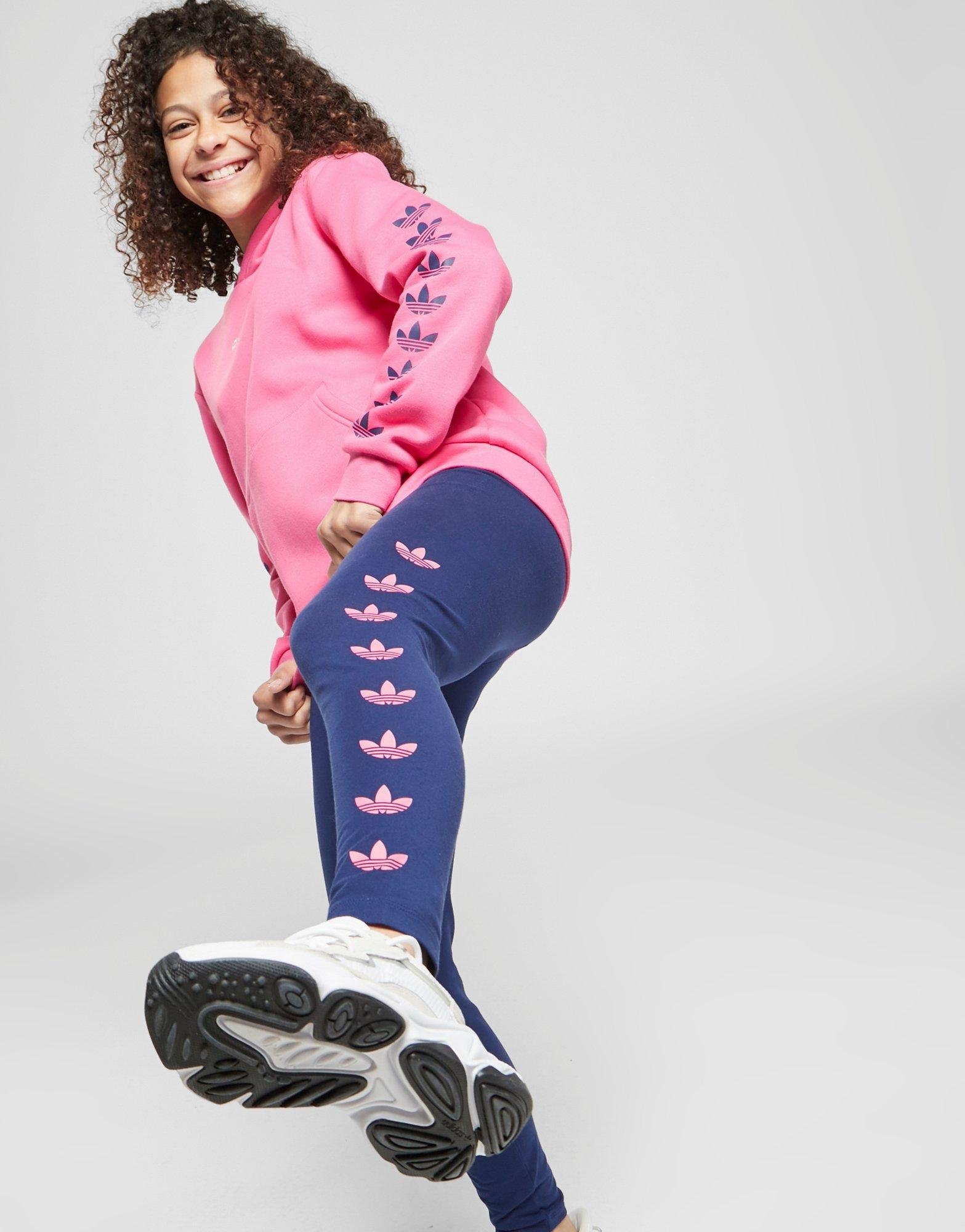 Blue adidas Originals Girls' Repeat Trefoil Leggings Junior | JD Sports Global