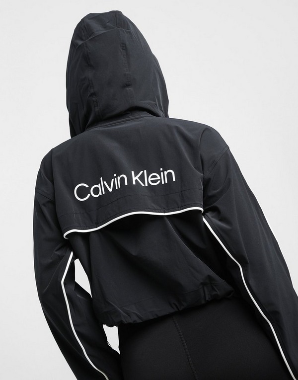 Calvin Klein Performance Pride Capsule Rainbow Logo Hooded Wind Runner  Jacket In Ck Black, Calvin Klein Windbreaker Mens