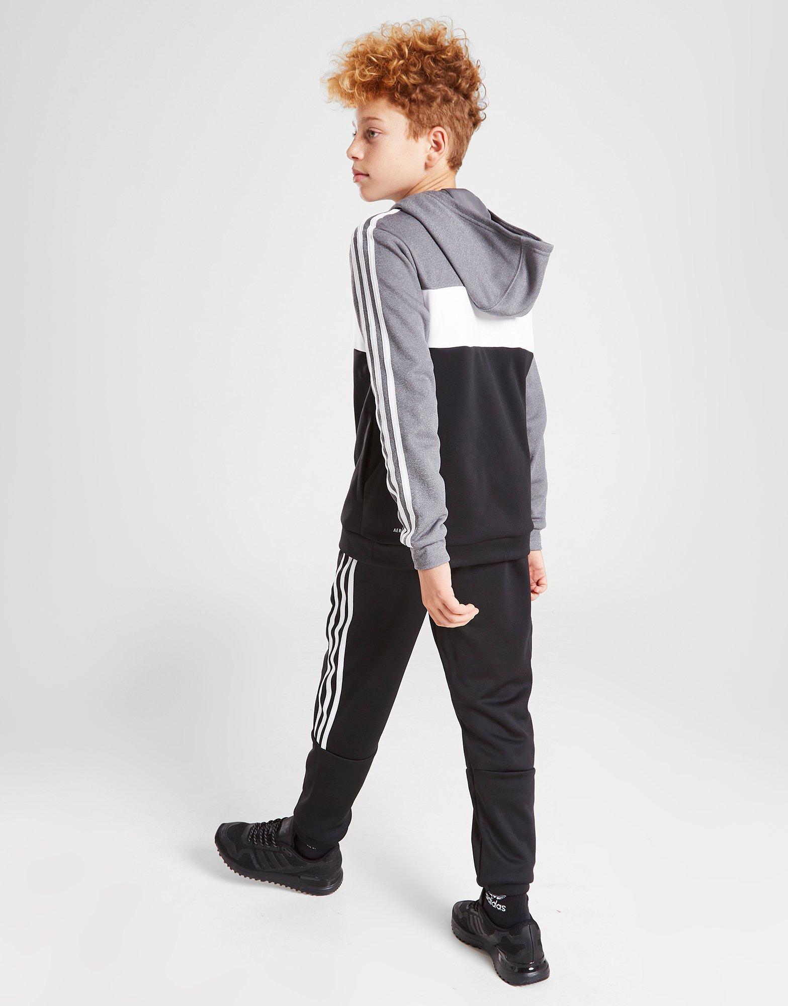 adidas Mixed Fabric Overhead Tracksuit Junior