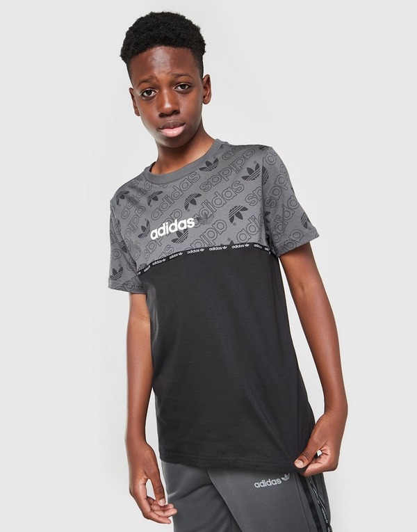 adidas Originals Colour Block All Over Print T-Shirt Junior
