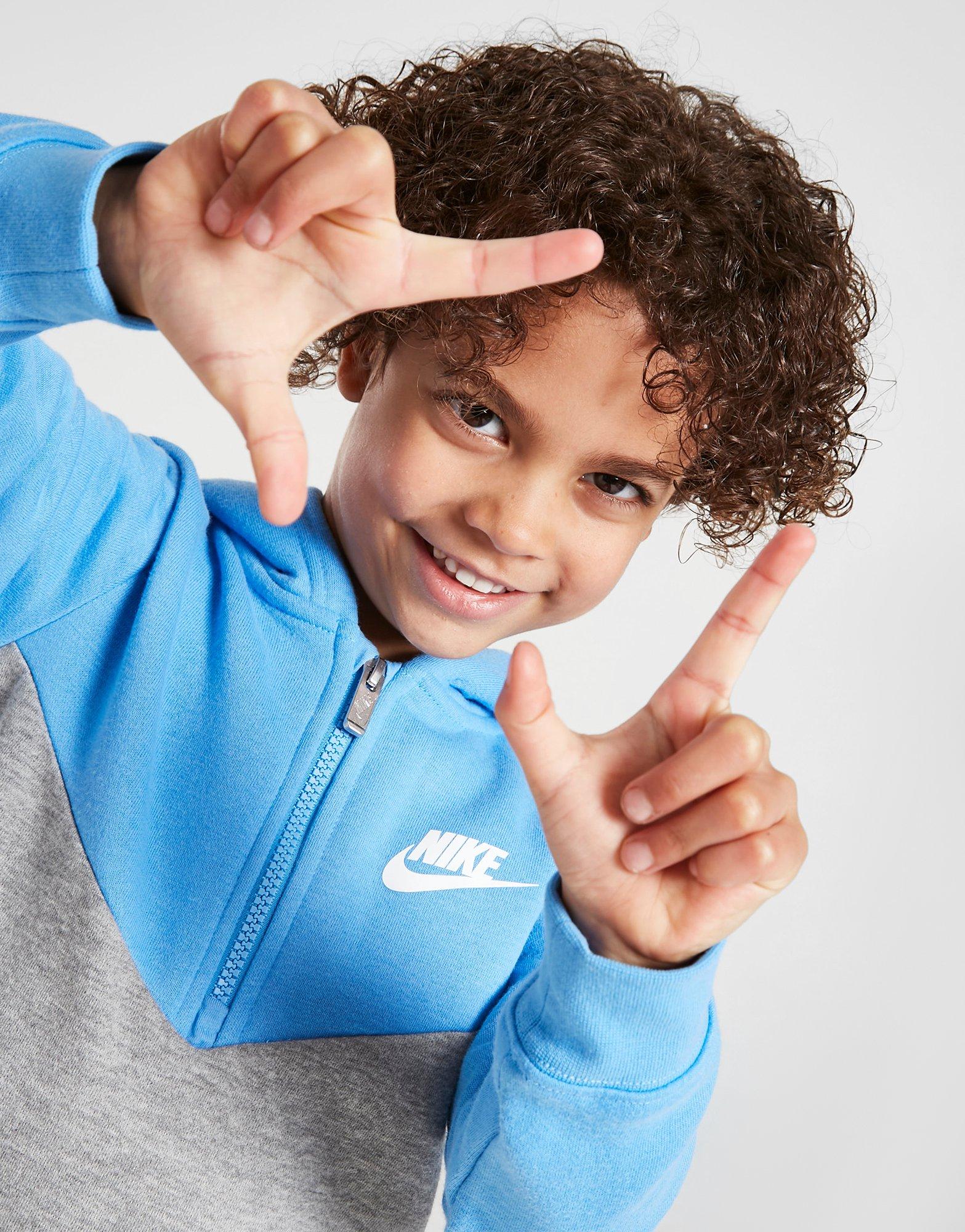 Nike Chevron 1/4 Zip Hooded Tracksuit Children