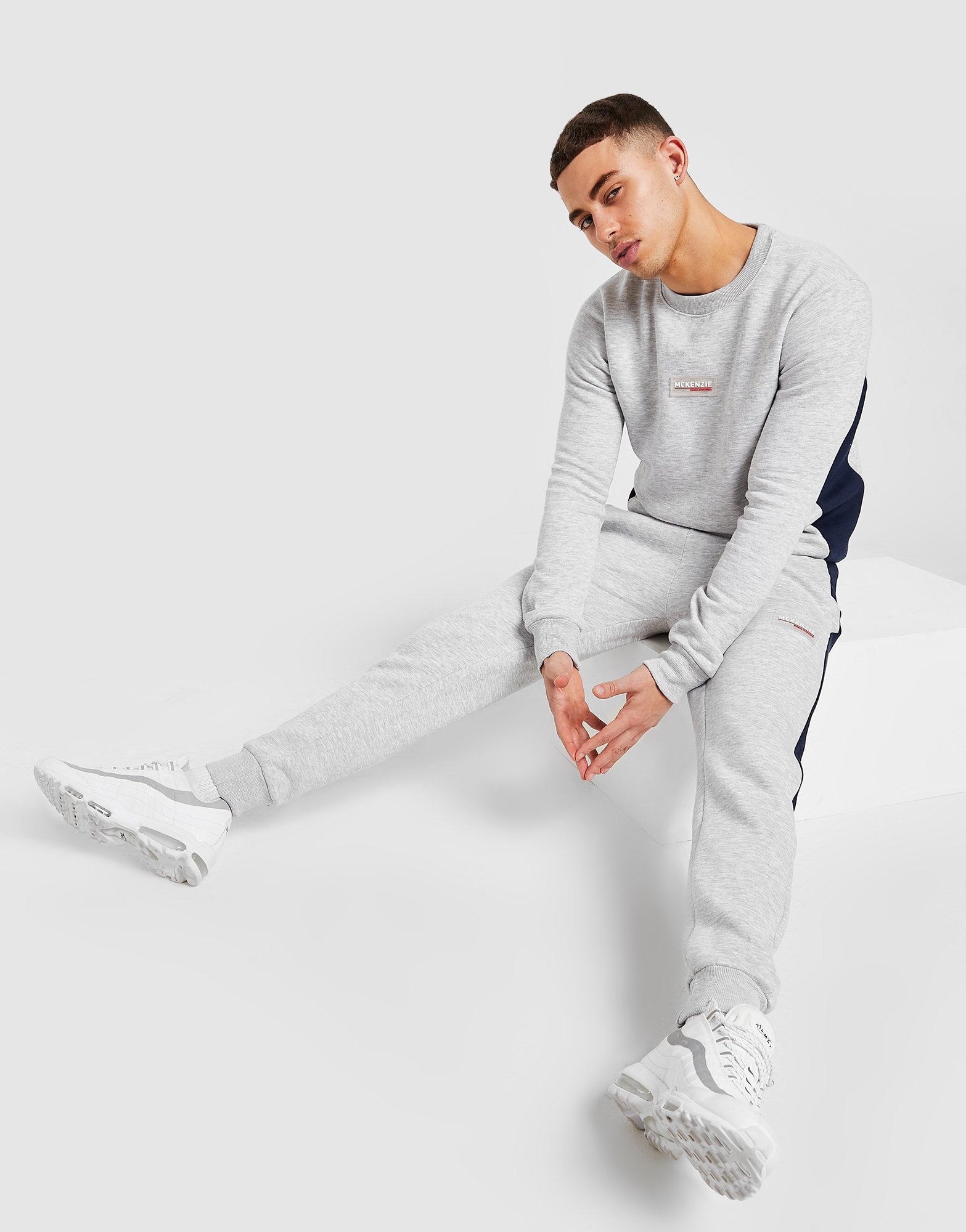 Grijs McKenzie Jester Fleece Crew Tracksuit JD Sports