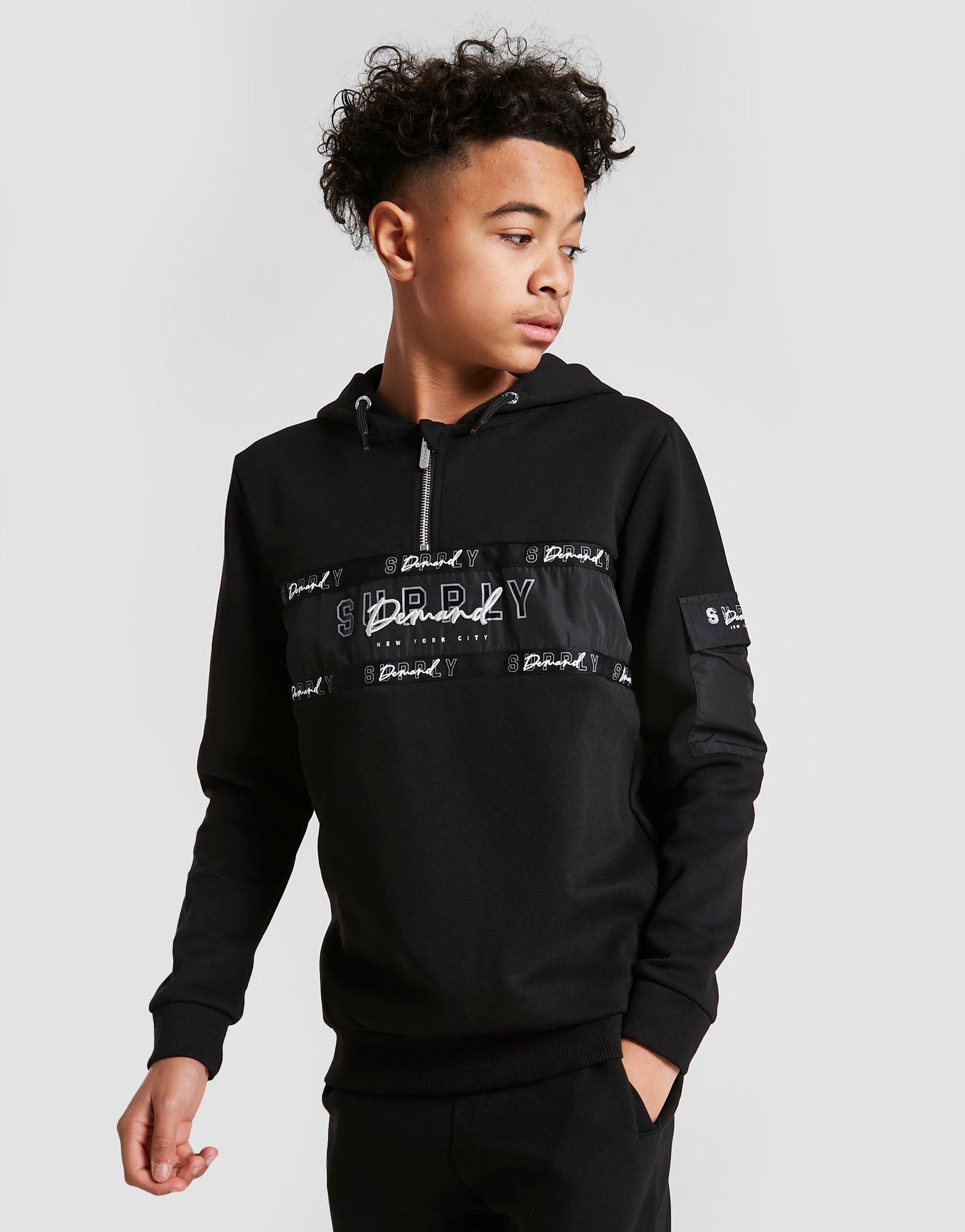 Supply & Demand Runway 1/2 Zip Tape Hoodie Junior