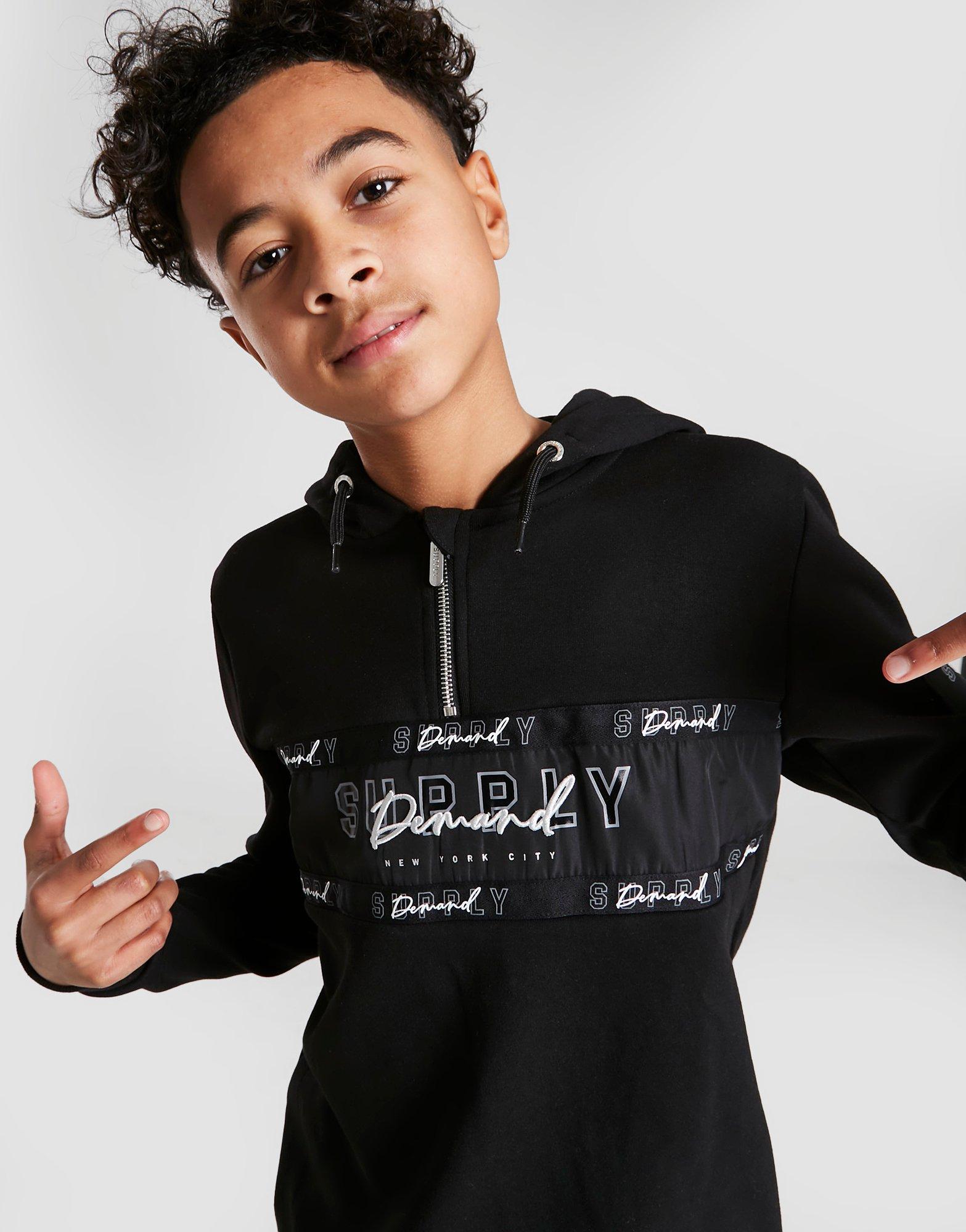 Supply & Demand Runway 1/2 Zip Tape Hoodie Junior