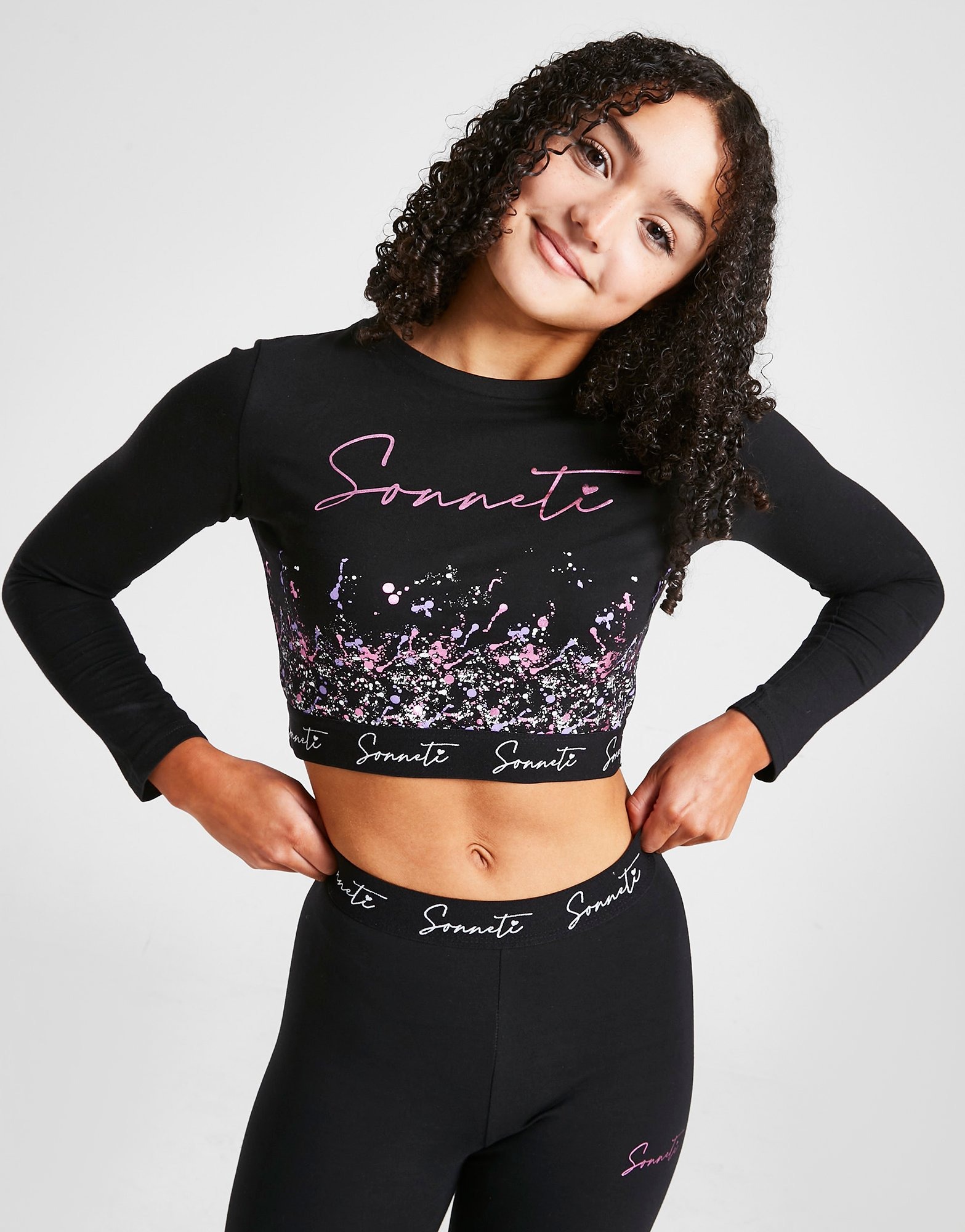 Black Sonneti Girls' Paint Splash Long Sleeve T-Shirt Junior | JD Sports Global