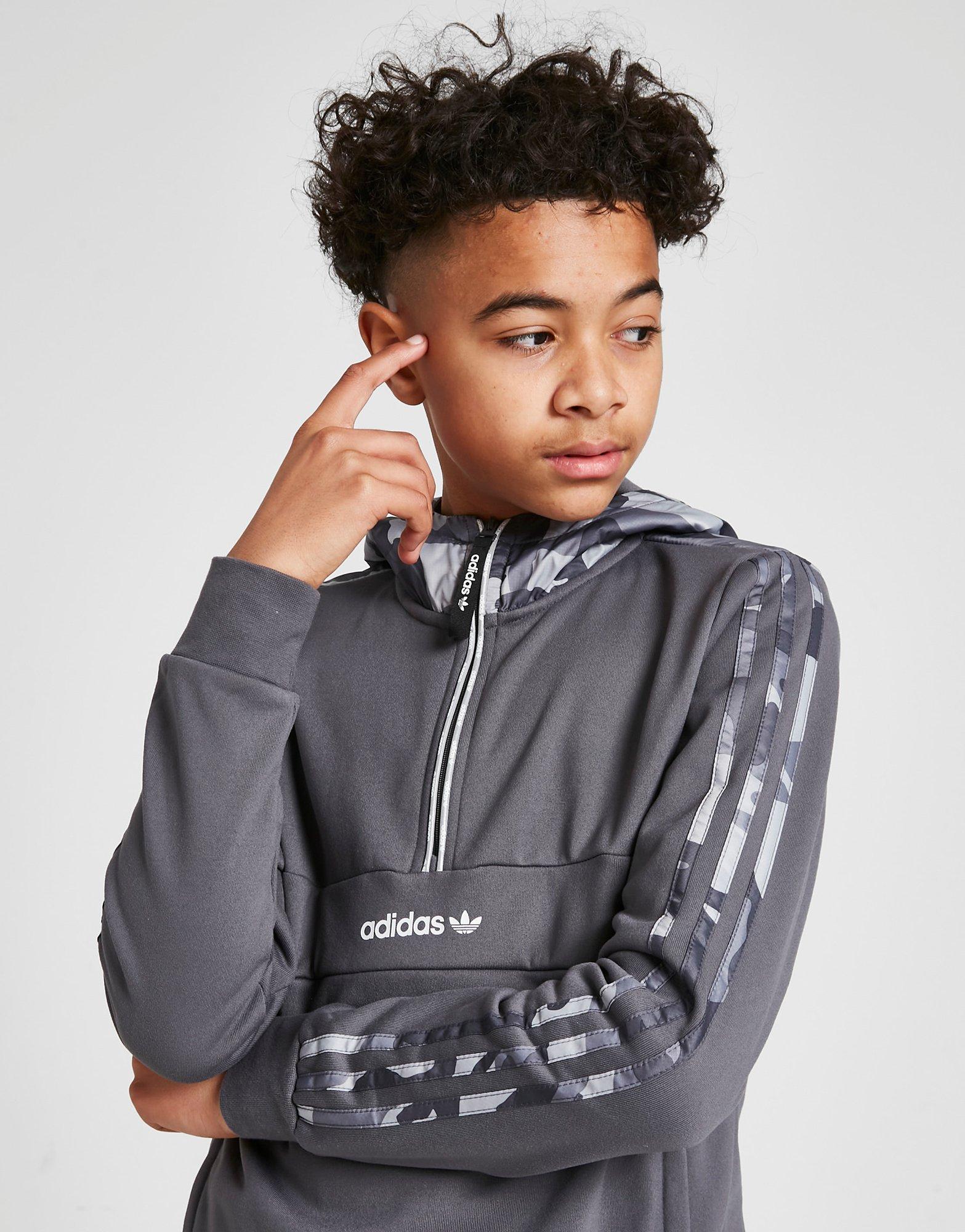 adidas Originals Camo 1/4 Zip Hoodie Junior