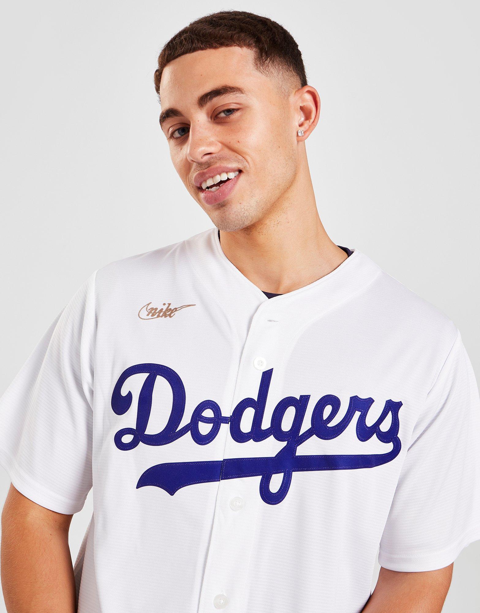 White Nike MLB Los Angeles Dodgers Cooperstown Jersey