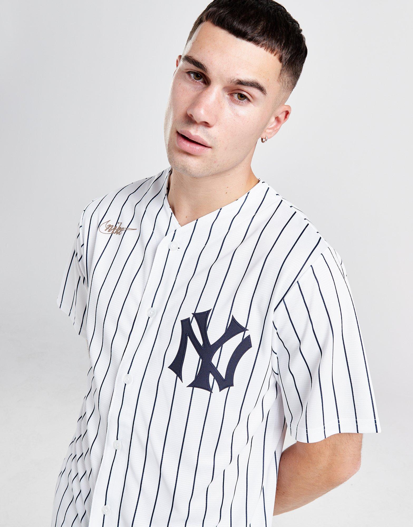 Nike New York Yankees Cooperstown Jersey White - White - Pro Navy Pinstripe