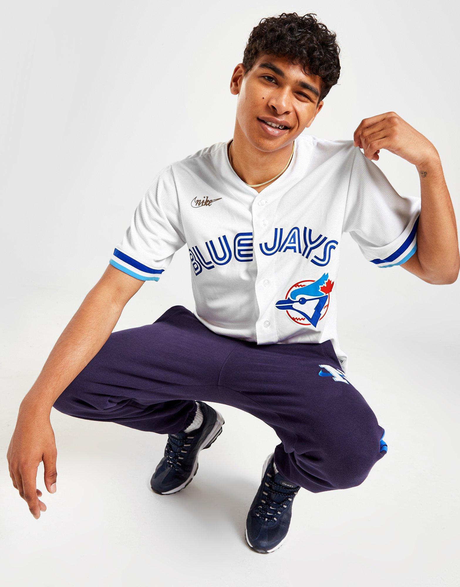 Toronto Blue Jays Jersey Youth Boys Large Gray T-Shirt Button