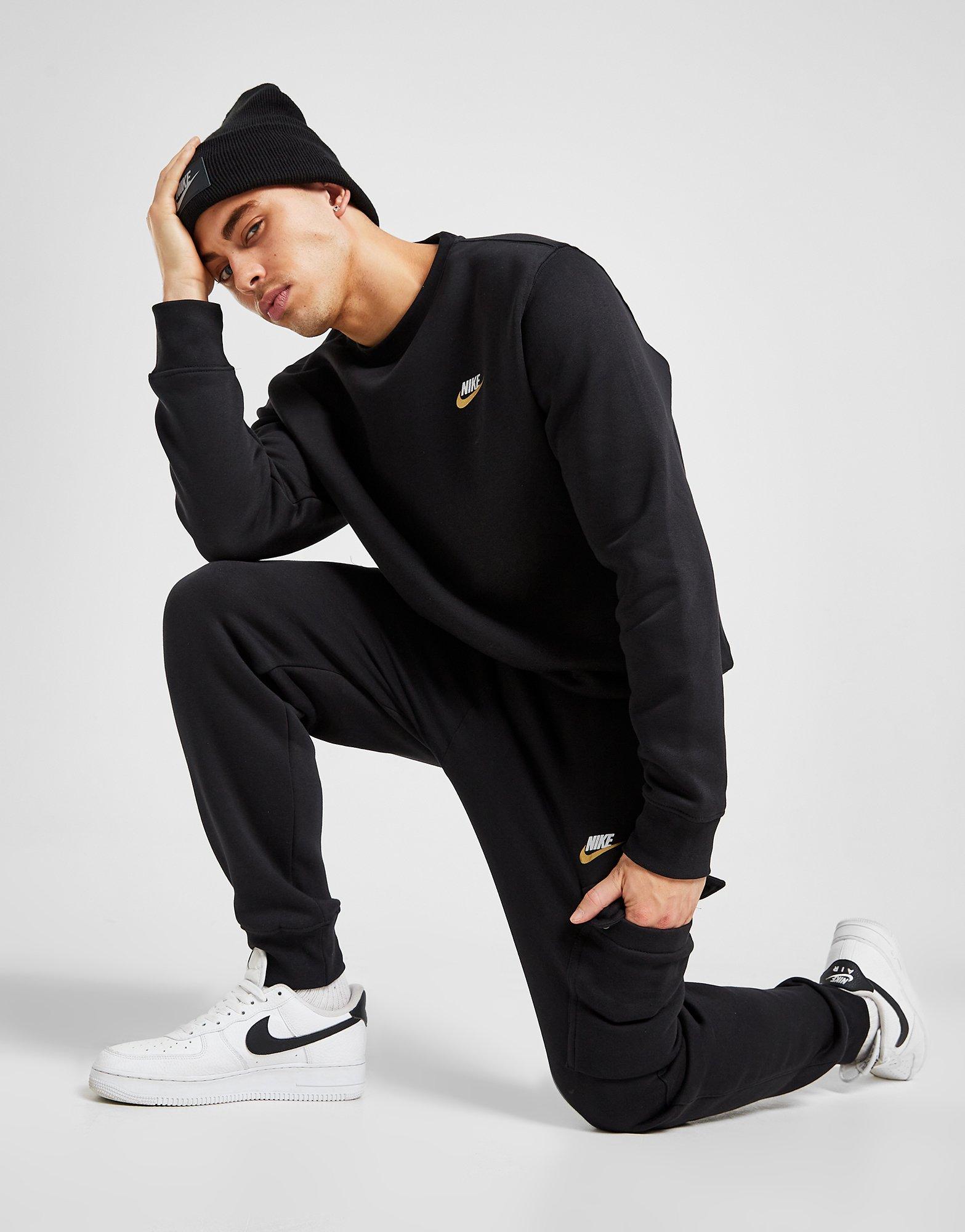 nike cargo tracksuit black