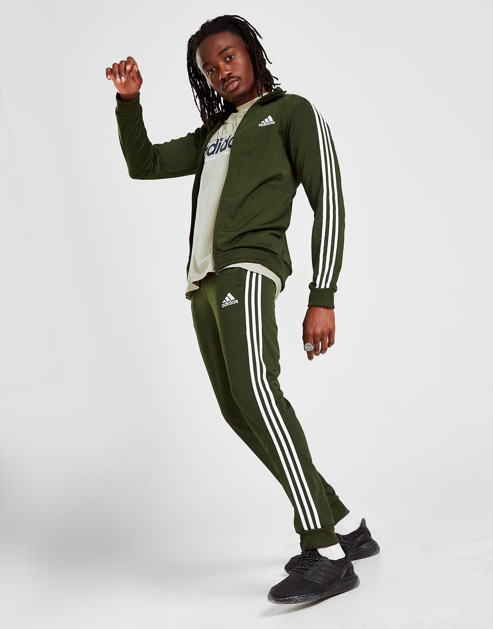 Groen adidas Badge of Sport 3-Stripes Poly Trainingsbroek Heren | JD Sports