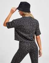SikSilk Leopard Print Crop T-Shirt Donna