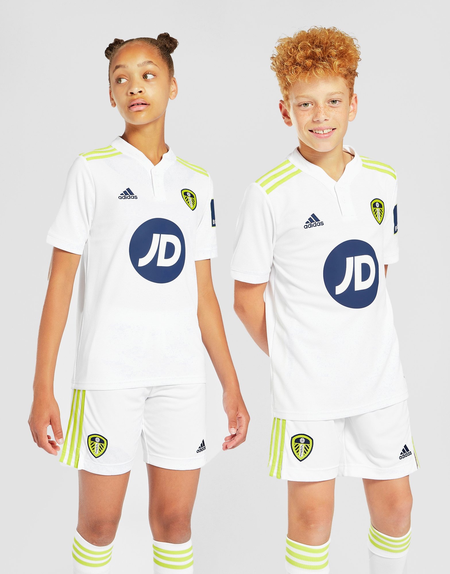 White adidas Leeds United FC 2021/22 Home Shirt - JD Sports