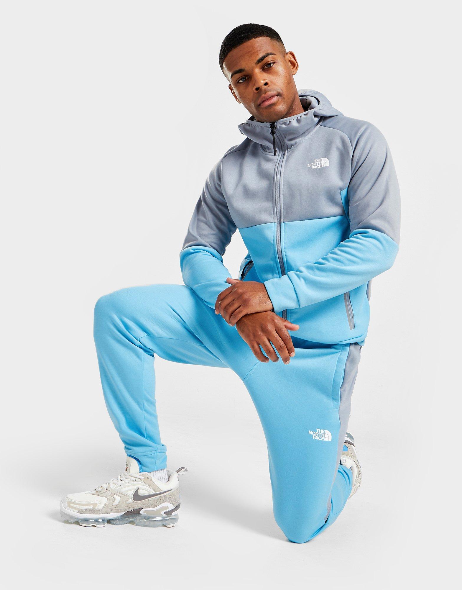 blue north face tracksuit