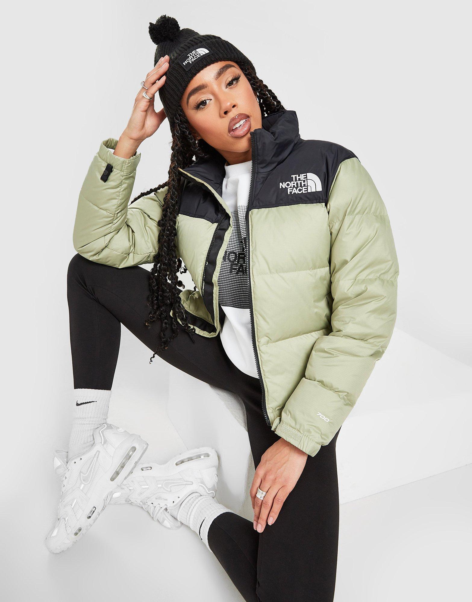 green north face puffer