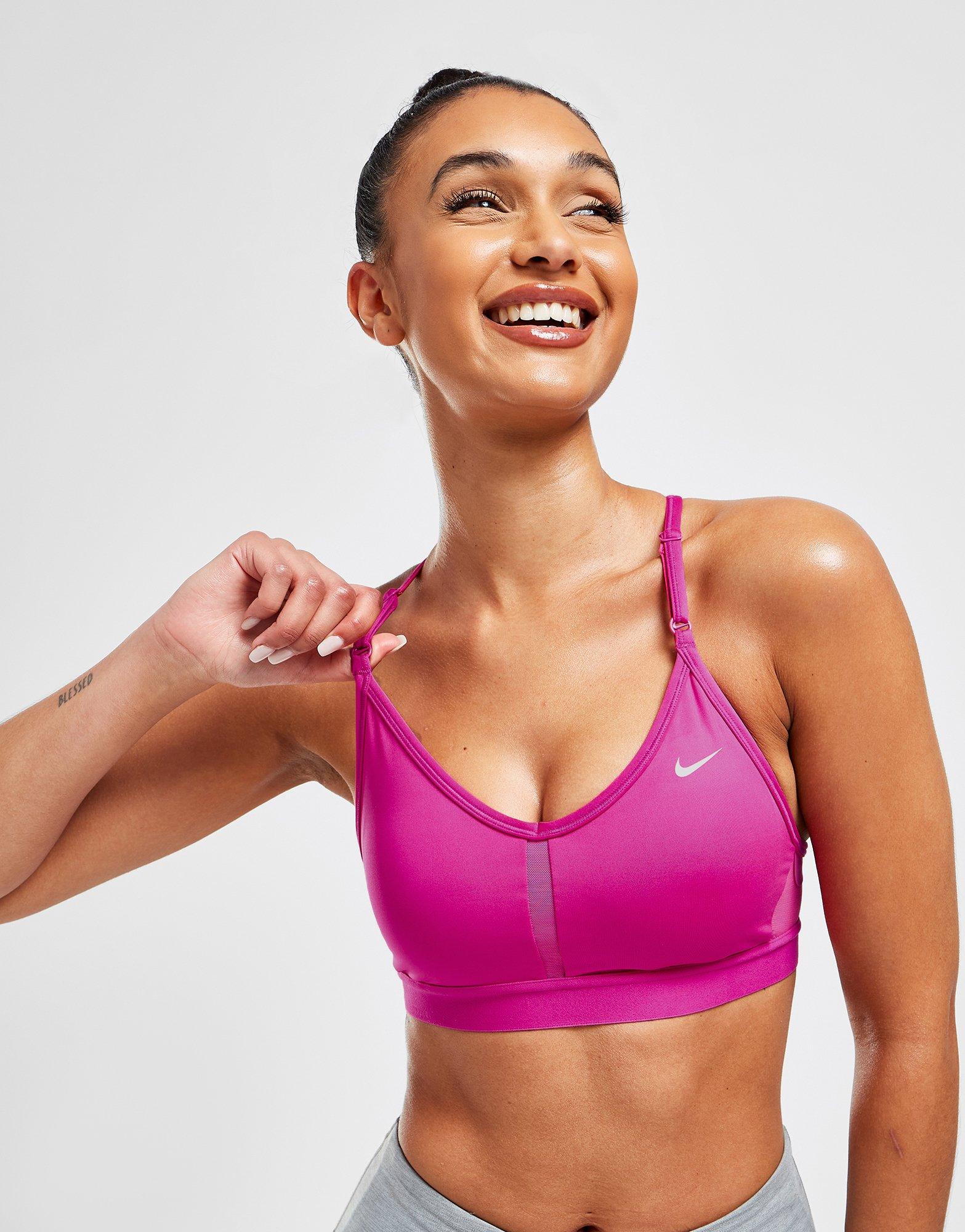 Acheter Blanc Nike Brassiere De Sport Rembourree A Maintien Leger Et Col En V Nike Dri Fit Indy Pour Femme