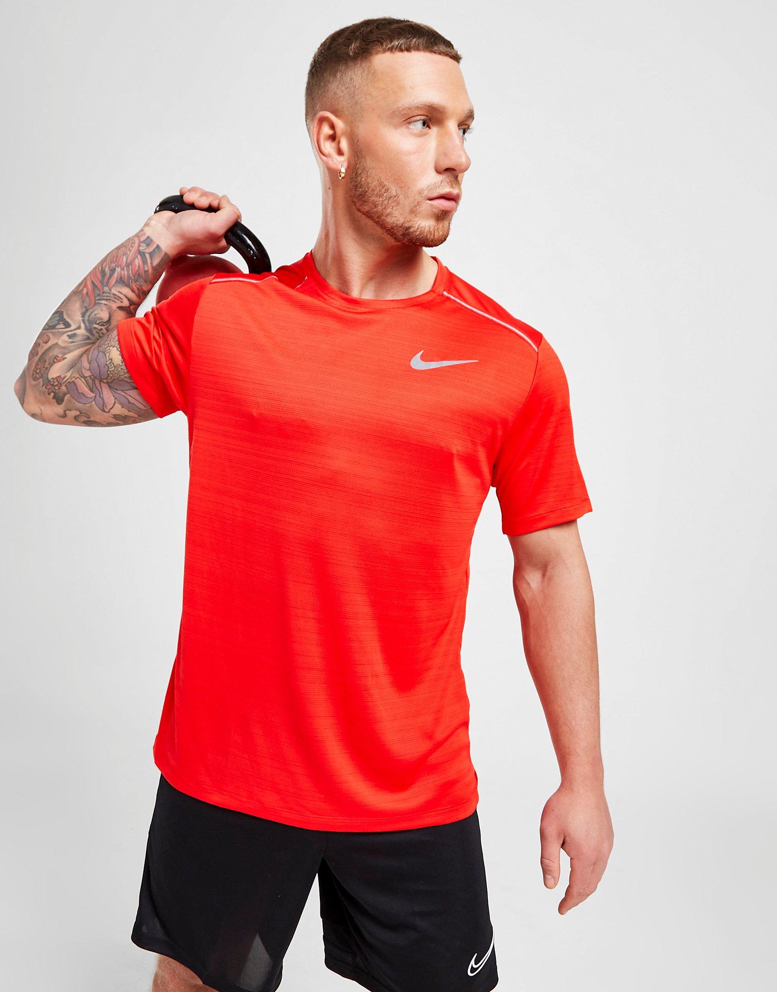 Red Nike Miler Dri-FIT Short Sleeve T 