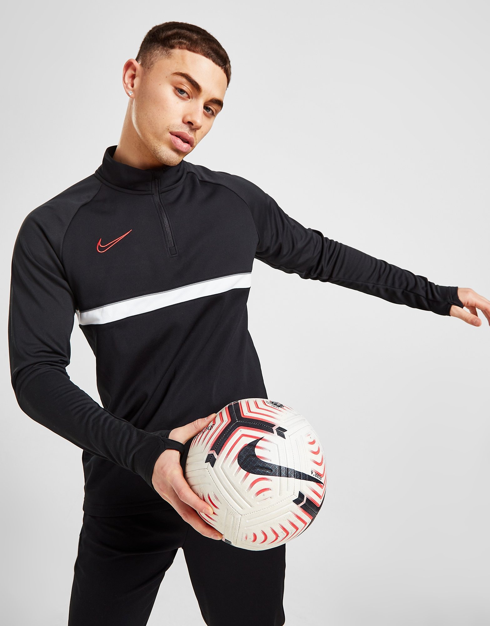 Buy Black Nike Academy Essential Dri-FIT 1/2 Zip Top