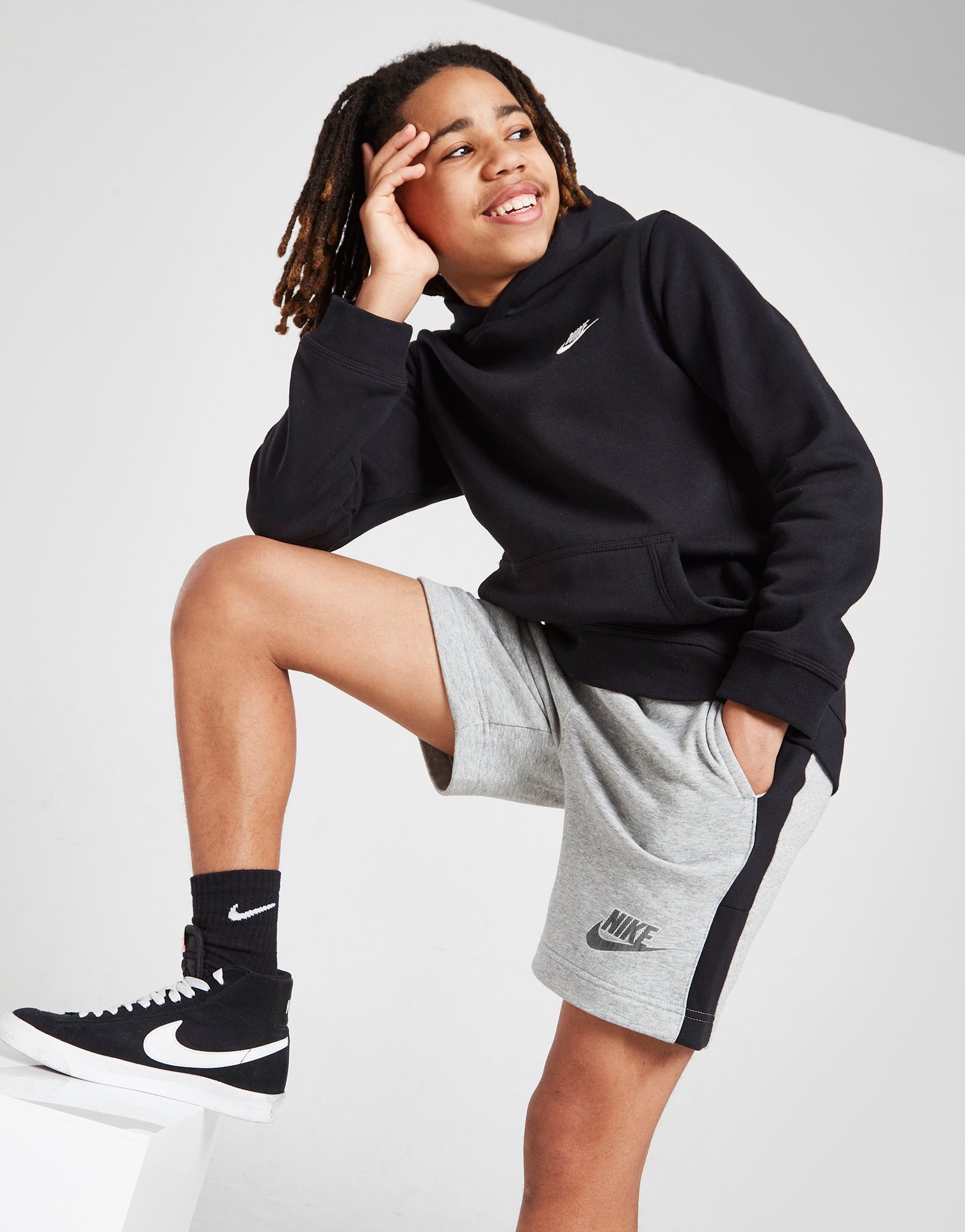 Grey Nike Hybrid French Terry Shorts Junior | JD Sports UK